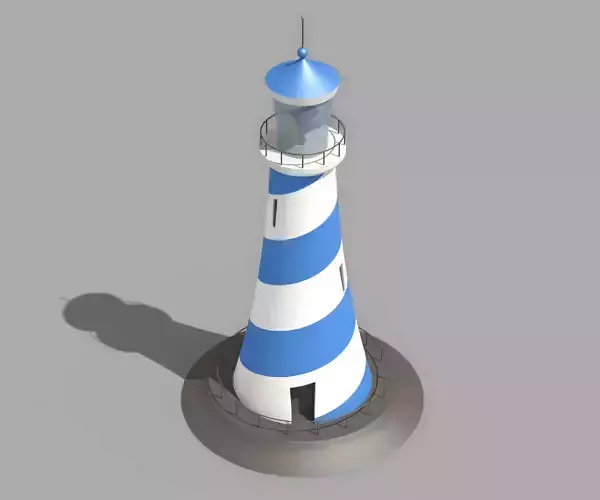 Cartoon Lighthouse Low-poly 3D model
