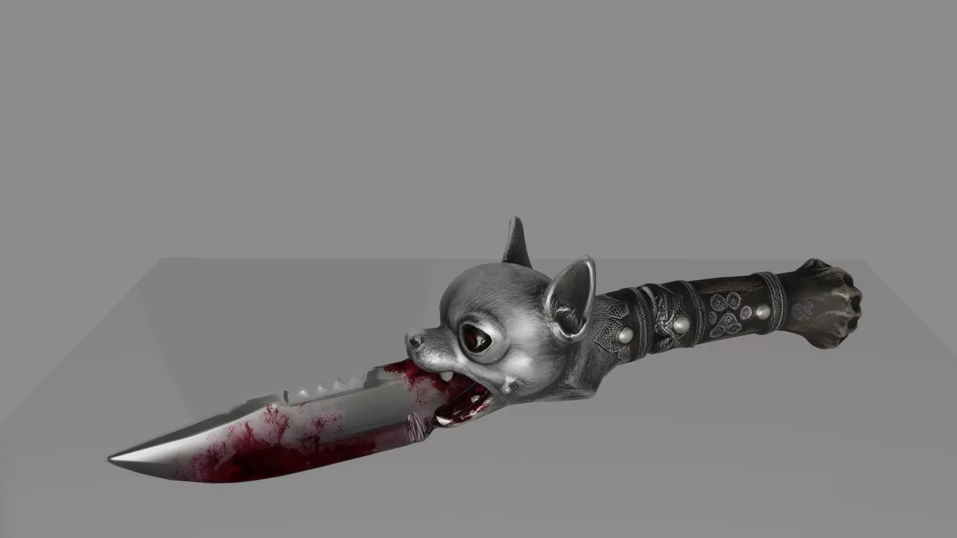 Chihuahua Head Survival Knife 3D Model DVL 3D Studio Low-poly 3D model