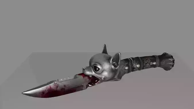 Chihuahua Head Survival Knife 3D Model DVL 3D Studio