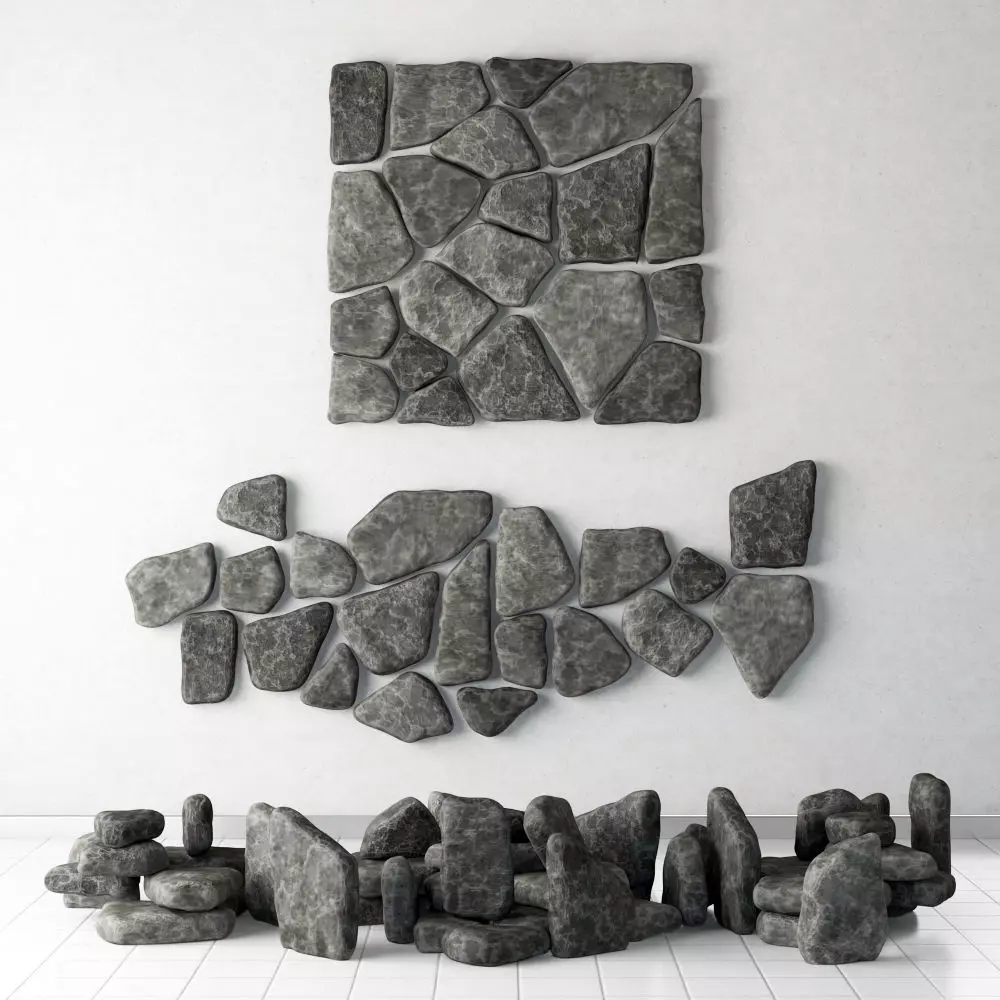 Collection stone chip 3D model_0