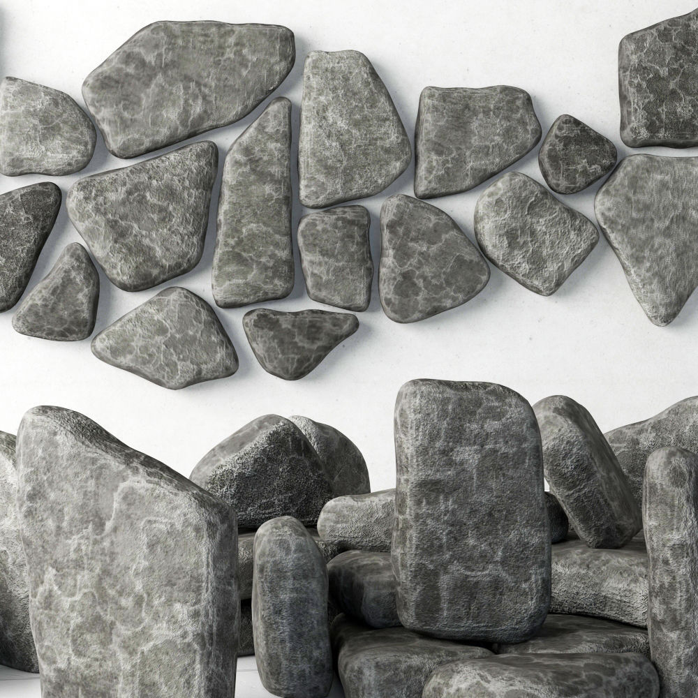 Collection stone chip 3D model_1