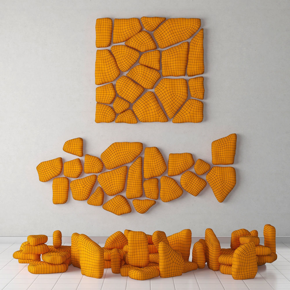 Collection stone chip 3D model_2