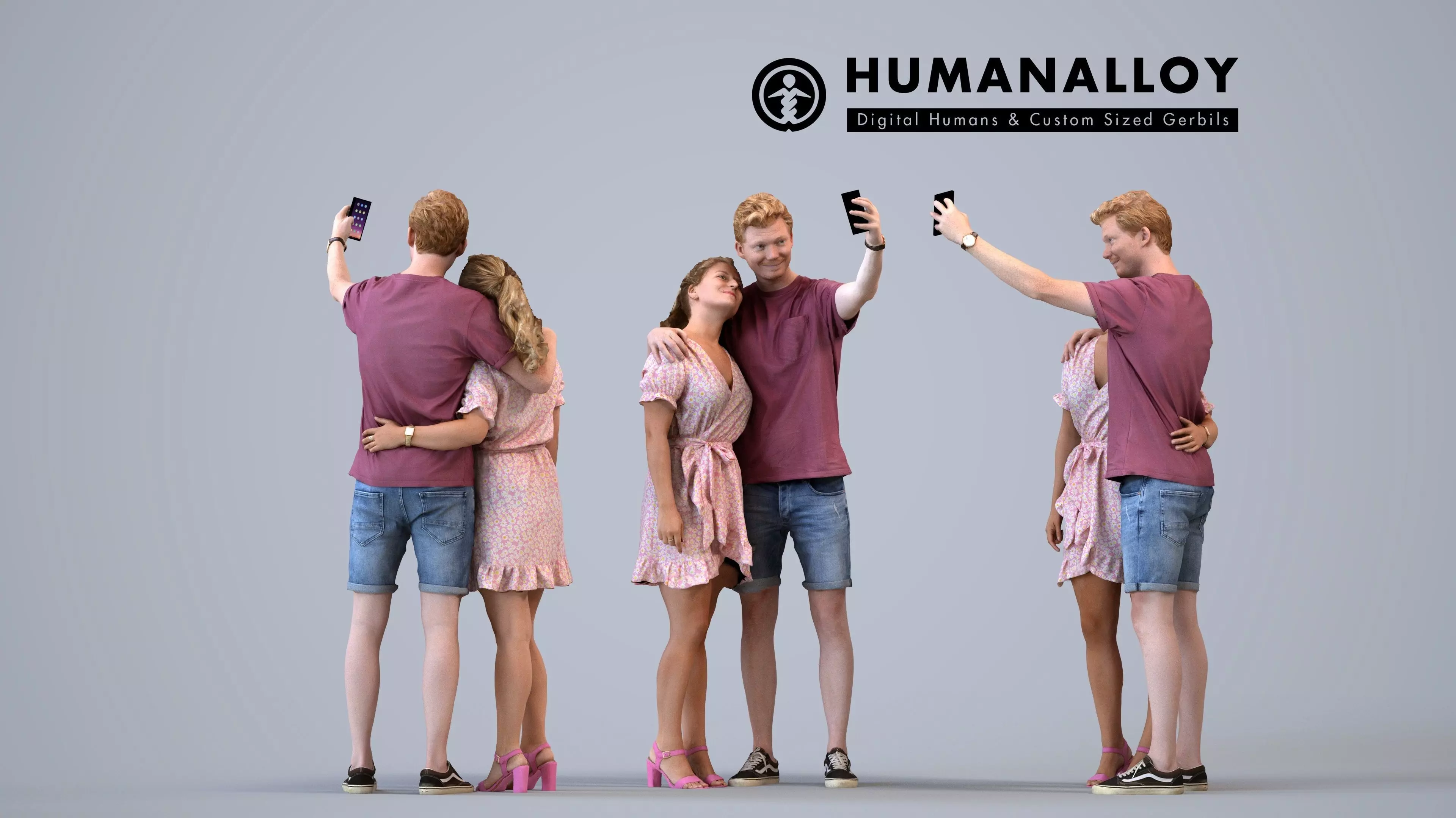 00420Wim006 - Adult Caucasian person taking photo with 3D model
