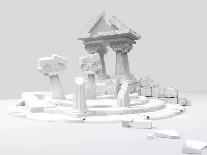 Cartoon Underwater Atlantis City 3D model