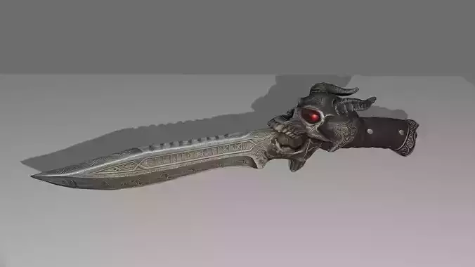 Skull Survival Knife 3D Model DVL 3D Studio