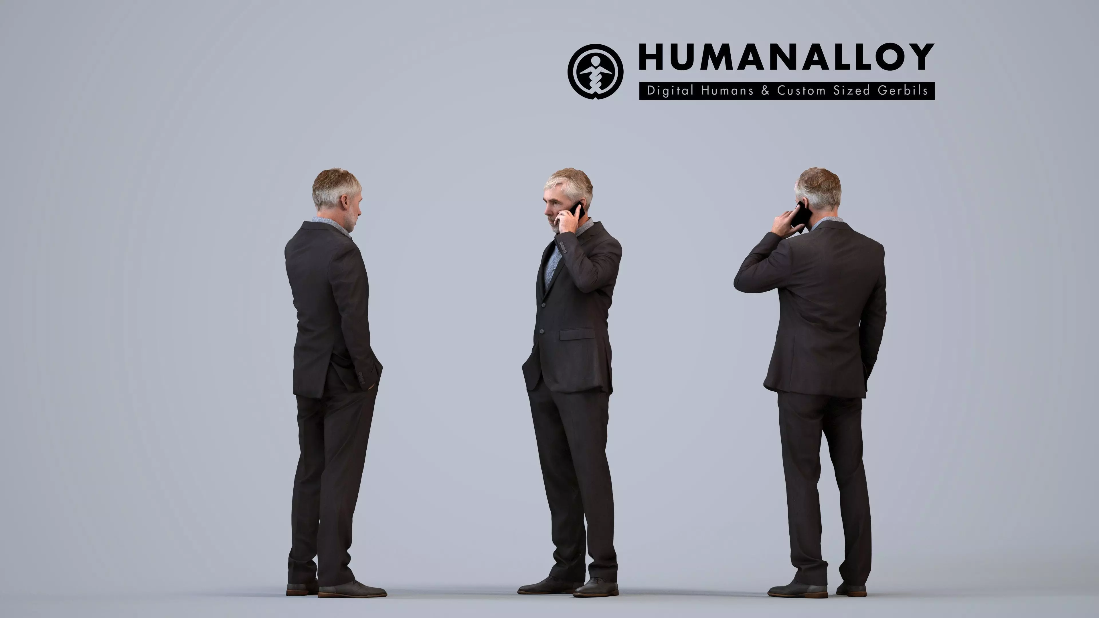 00441Adler006 - Adult Caucasian male making phone call in 3D model