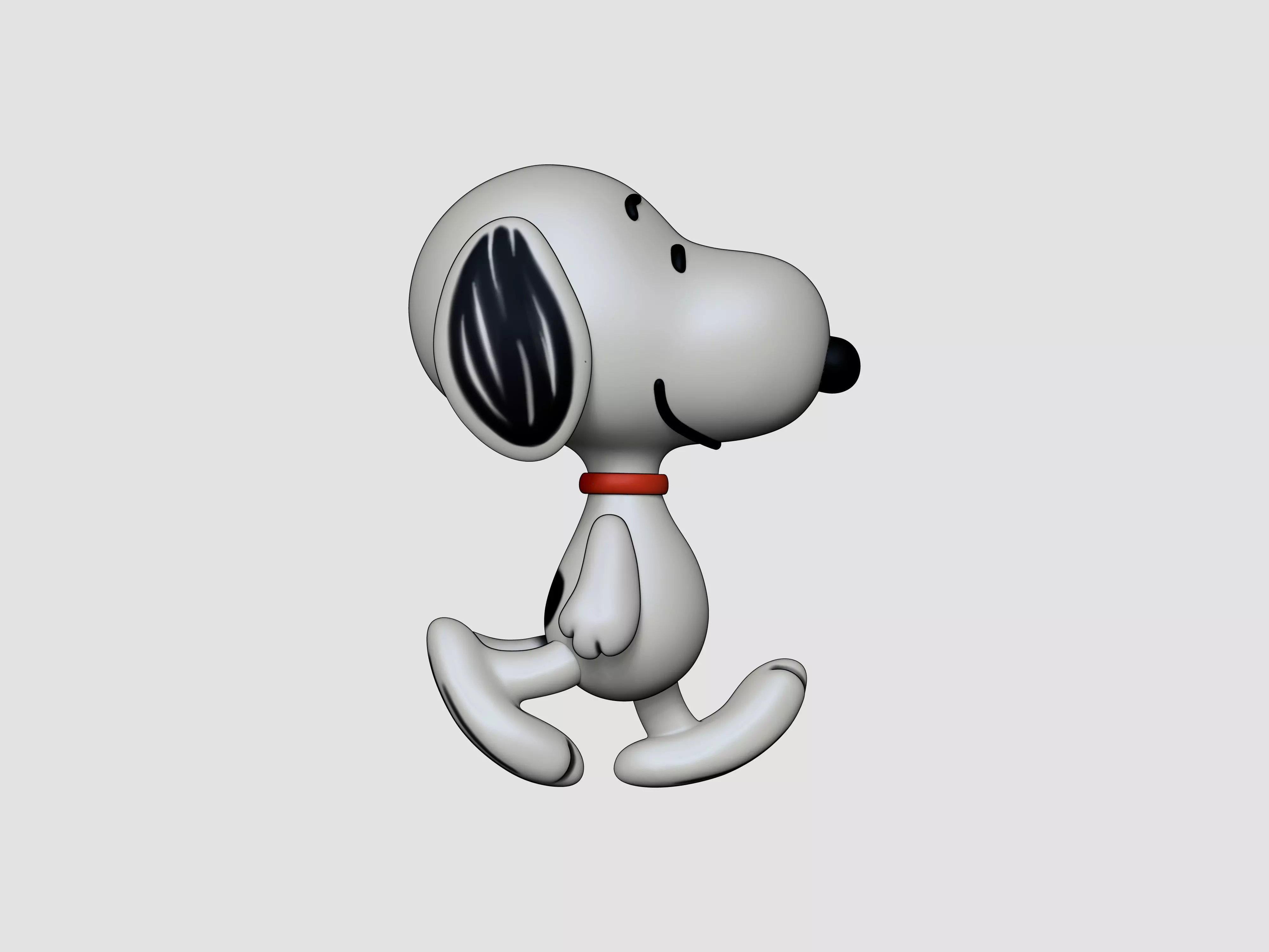 Peanuts Snoopy Walking 3D Print Model with Texture 3D print model