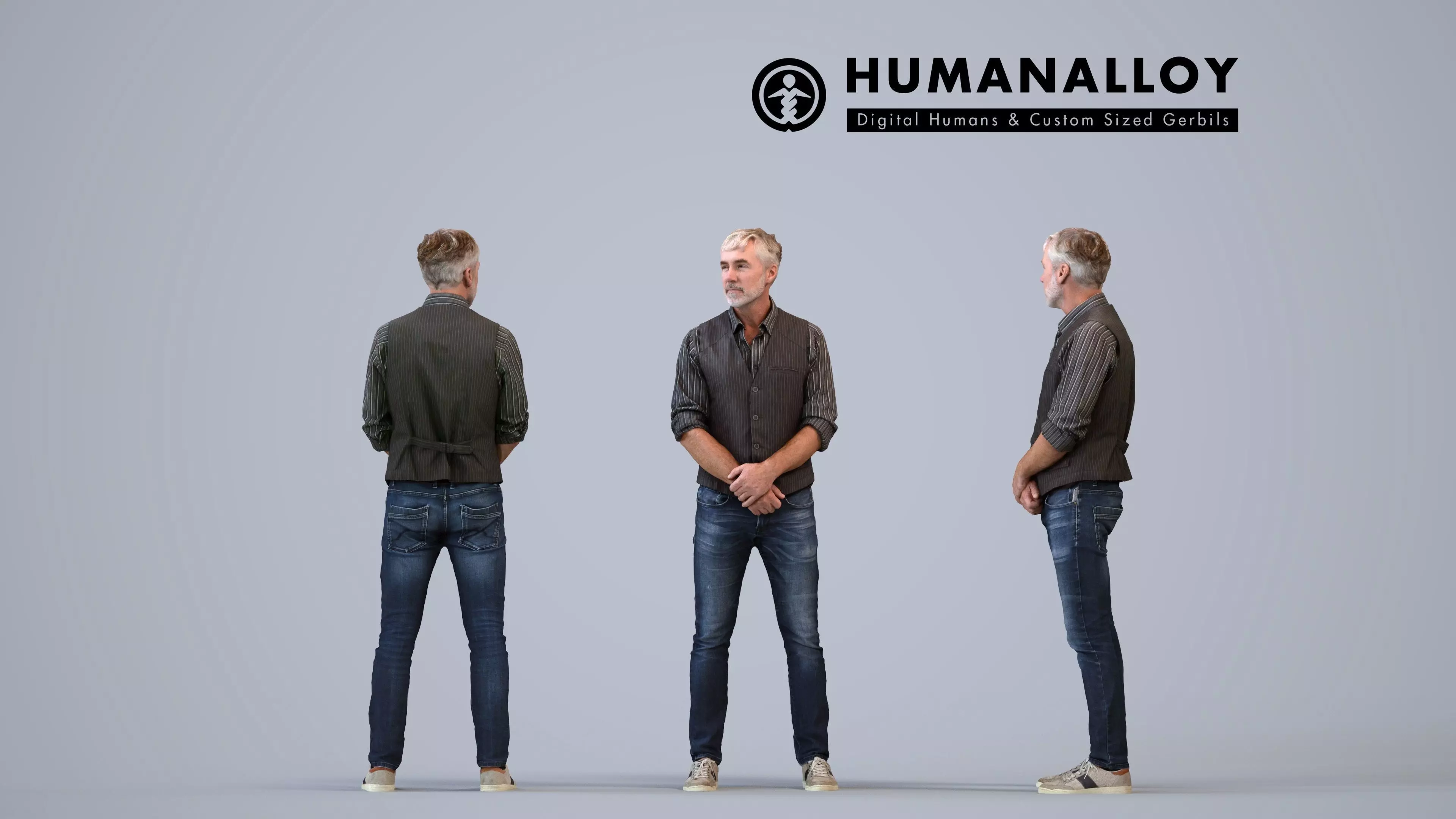 00443Adler003 - Adult Caucasian man waiting in public wearing 3D model