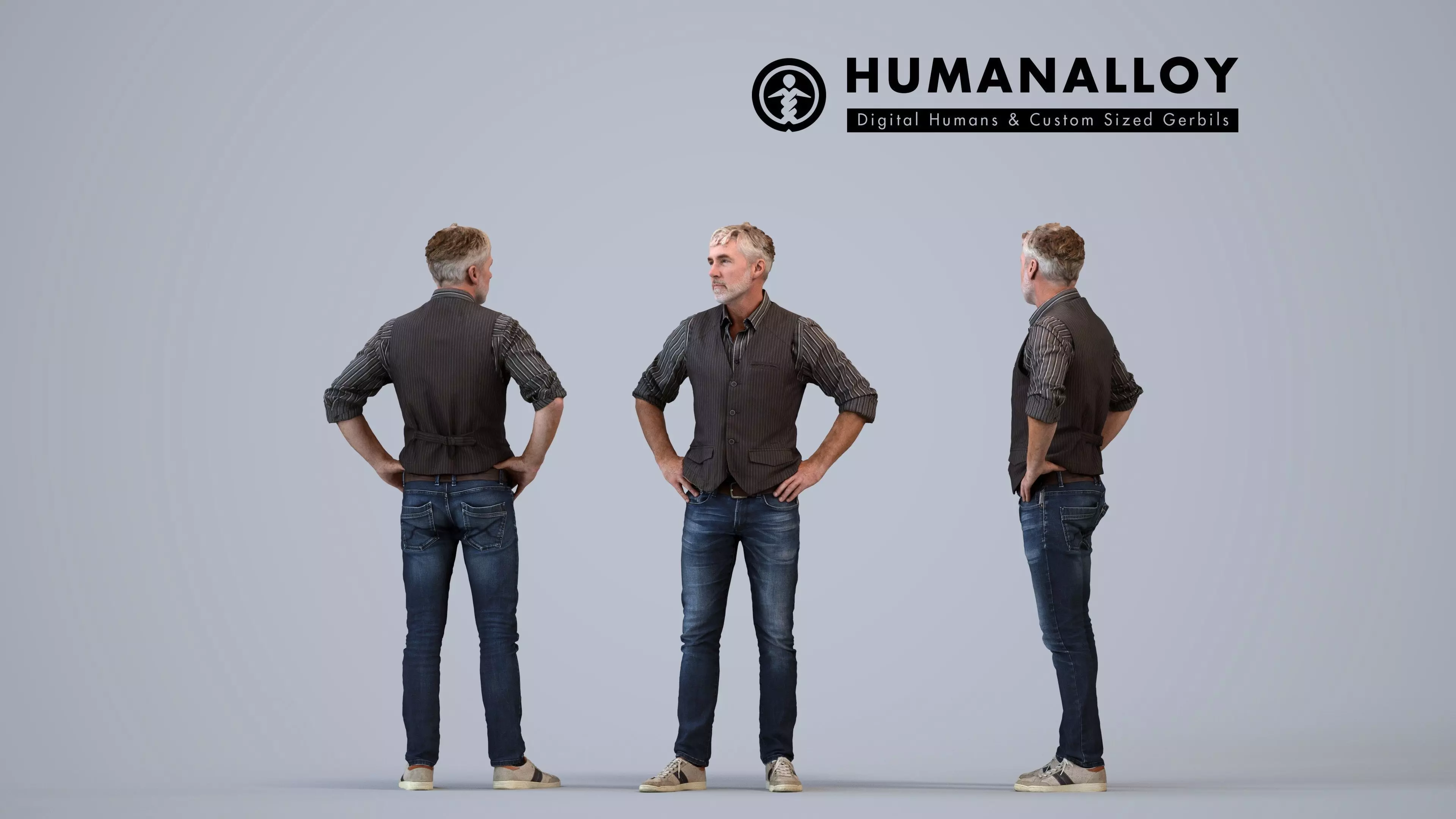00443Adler004 - Adult Caucasian man waiting in public space 3D model