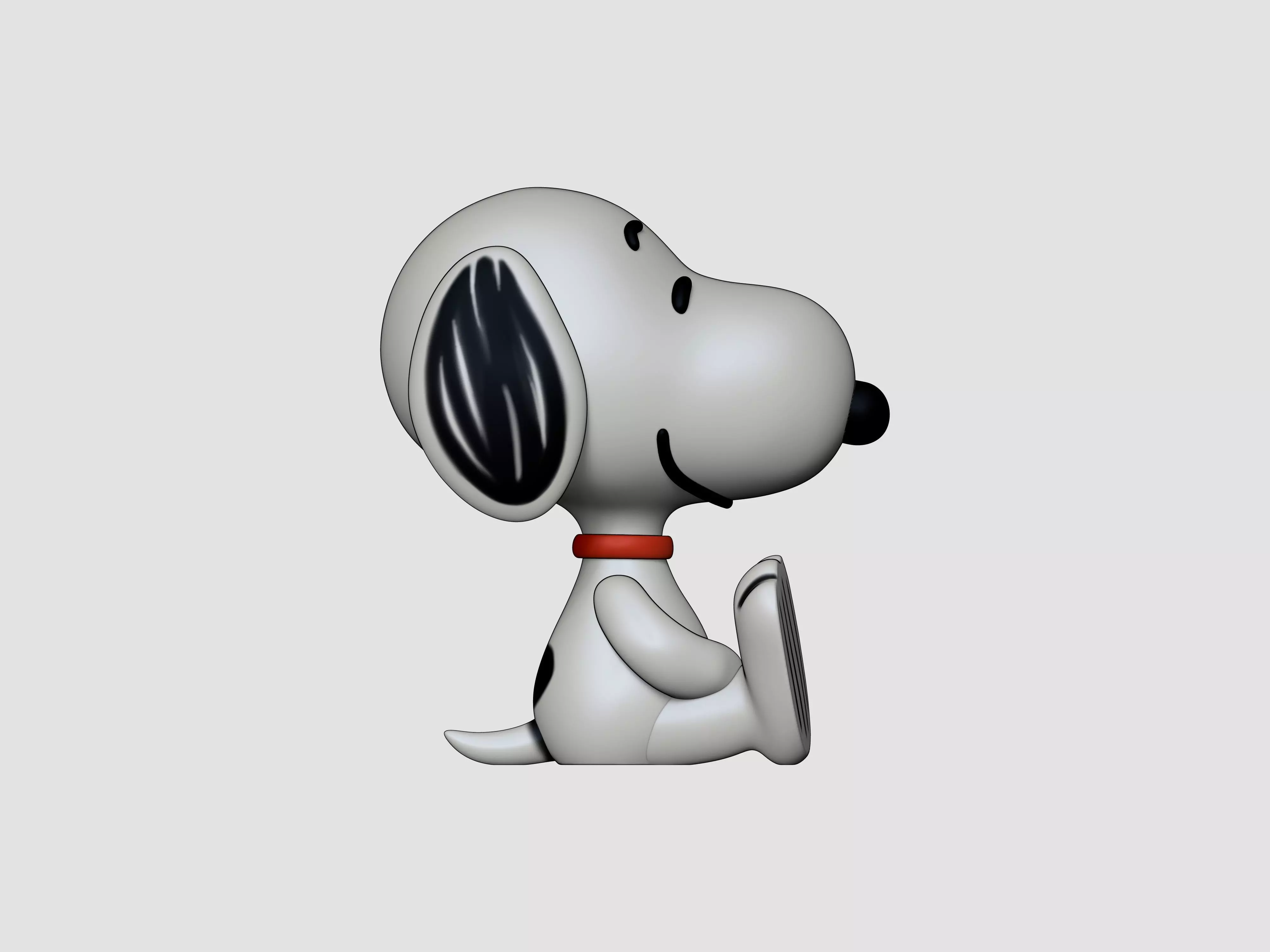 Peanuts Snoopy Sitting 3D Print Model with Texture 3D print model