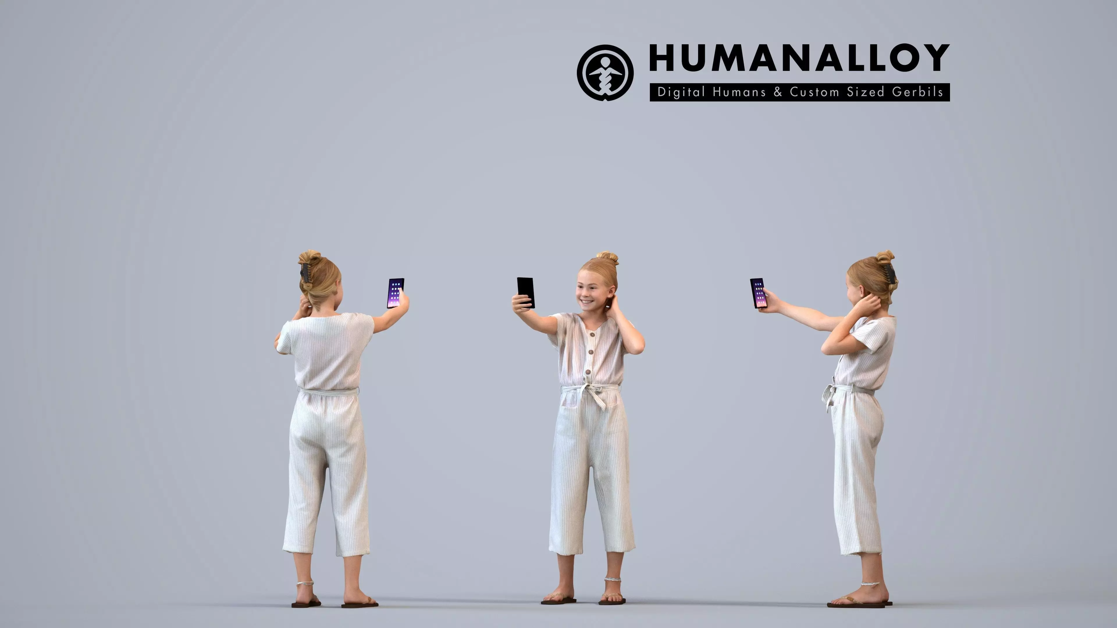 00449Bailey004 - Teen Caucasian female taking photo with 3D model