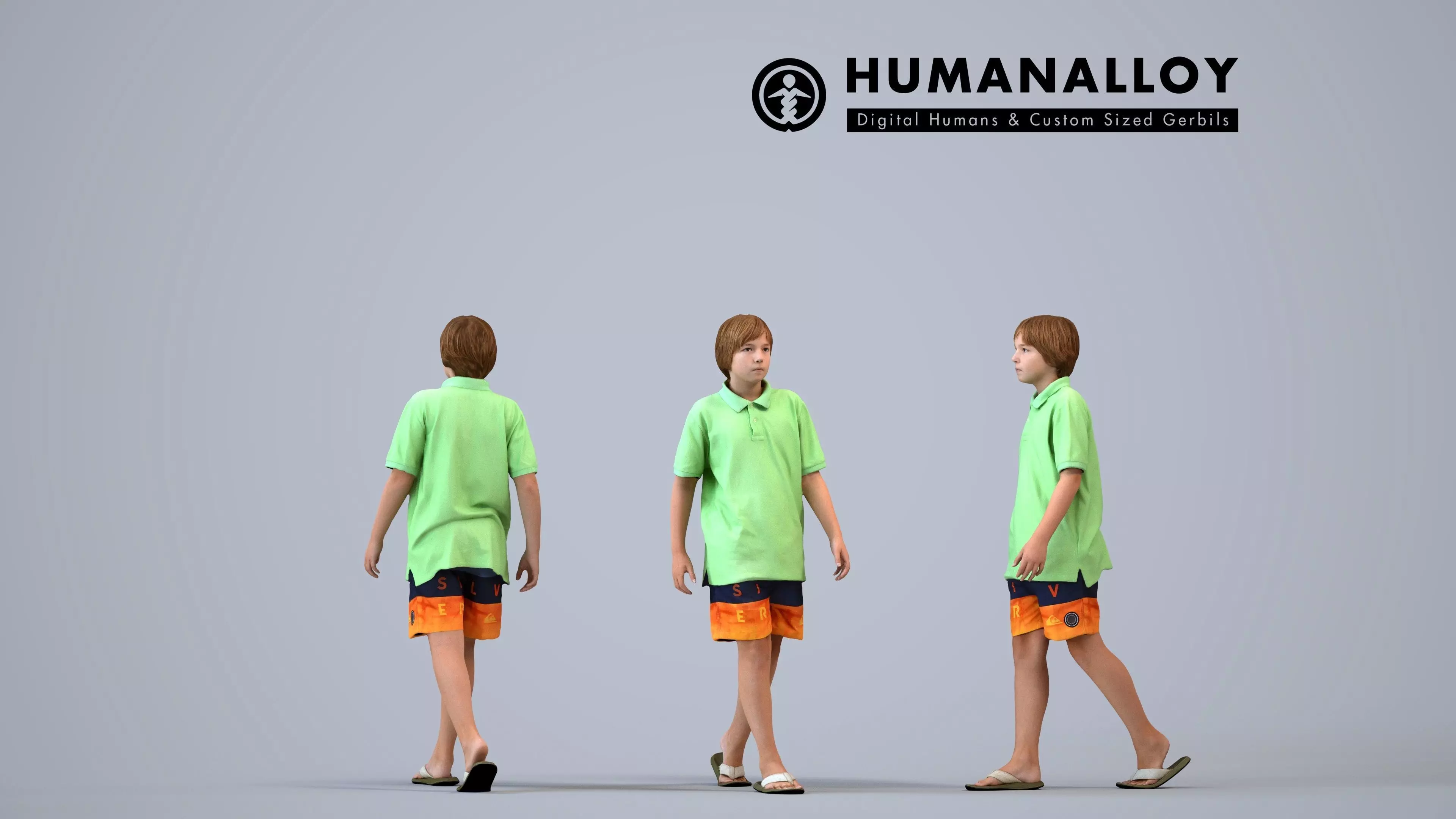 00449Brady008 - Teen Caucasian male walking through public 3D model