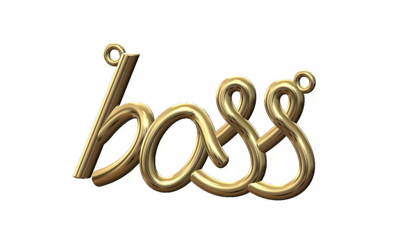Boss name 3d letters wire pendant and charm 3D print model