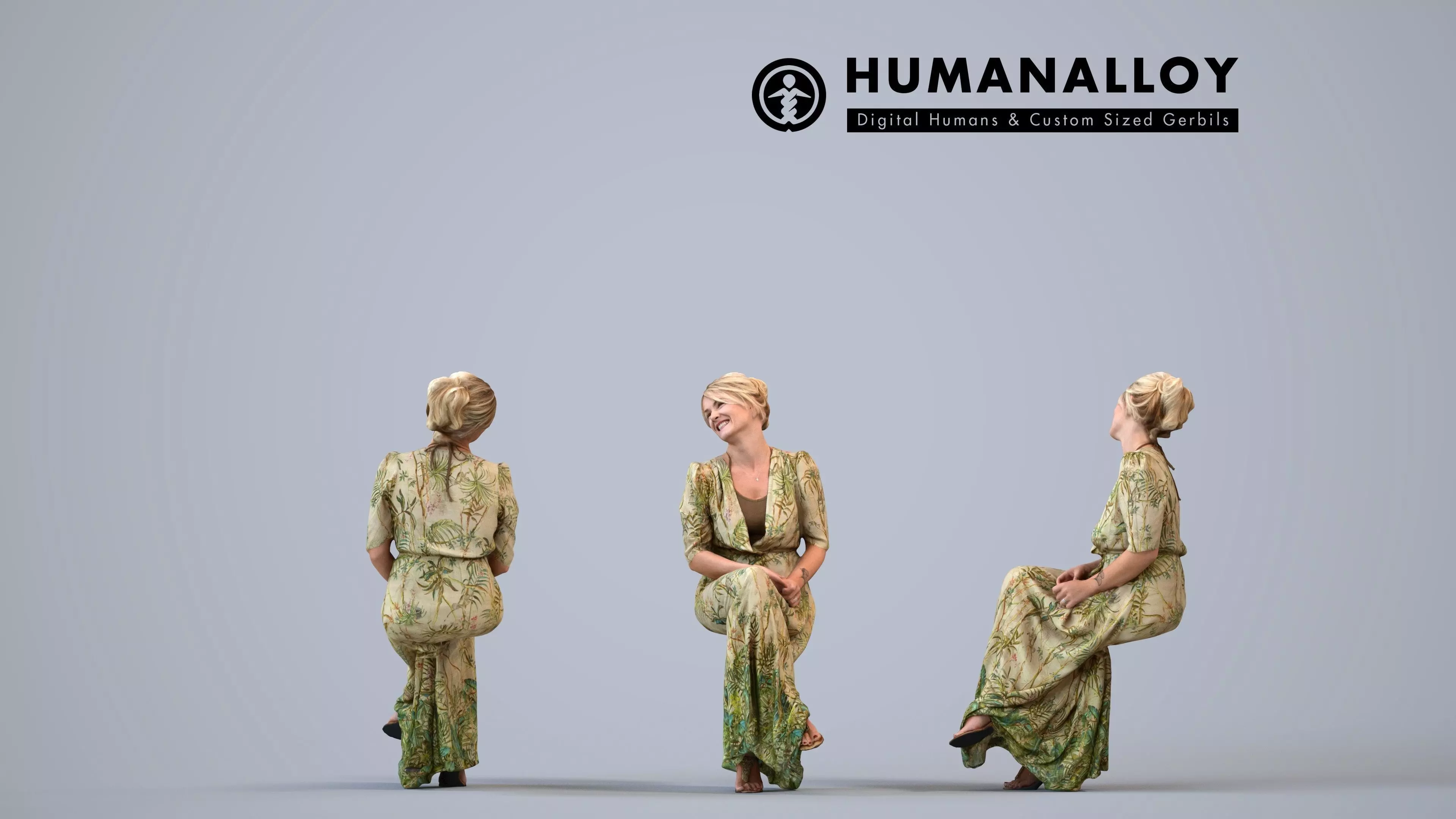 00457Kyrsten010 - Adult Caucasian woman relaxing at home in 3D model