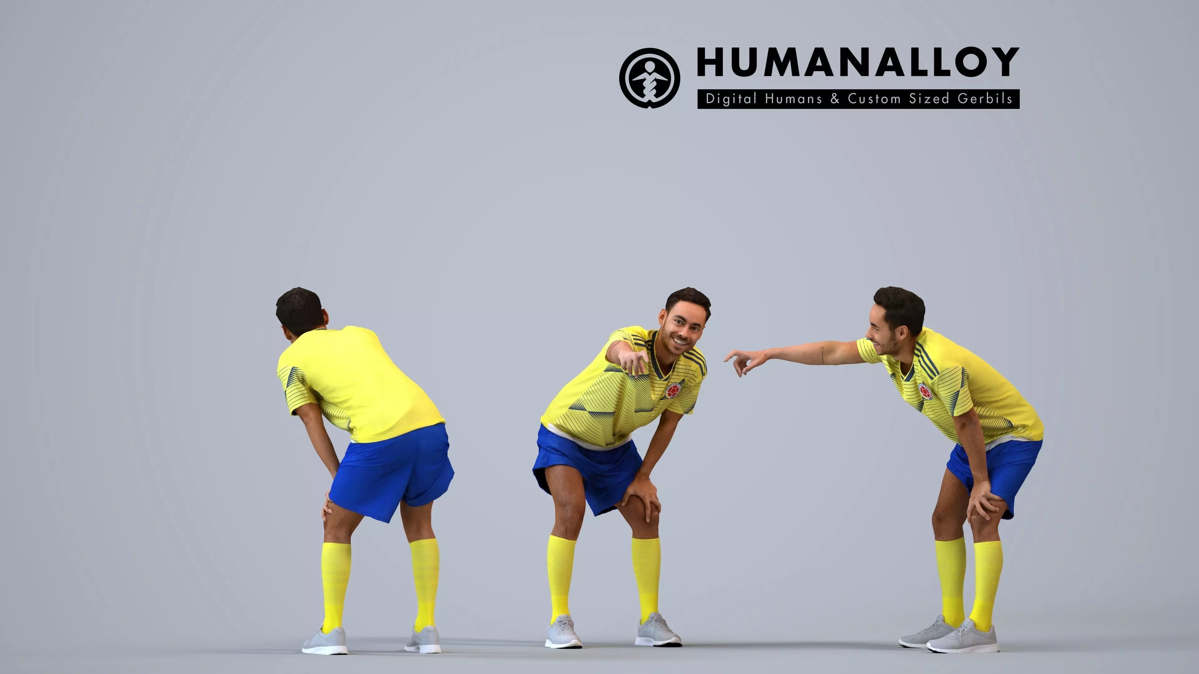 00467Xavier010 - Adult Caucasian man crouching during exercise 3D model