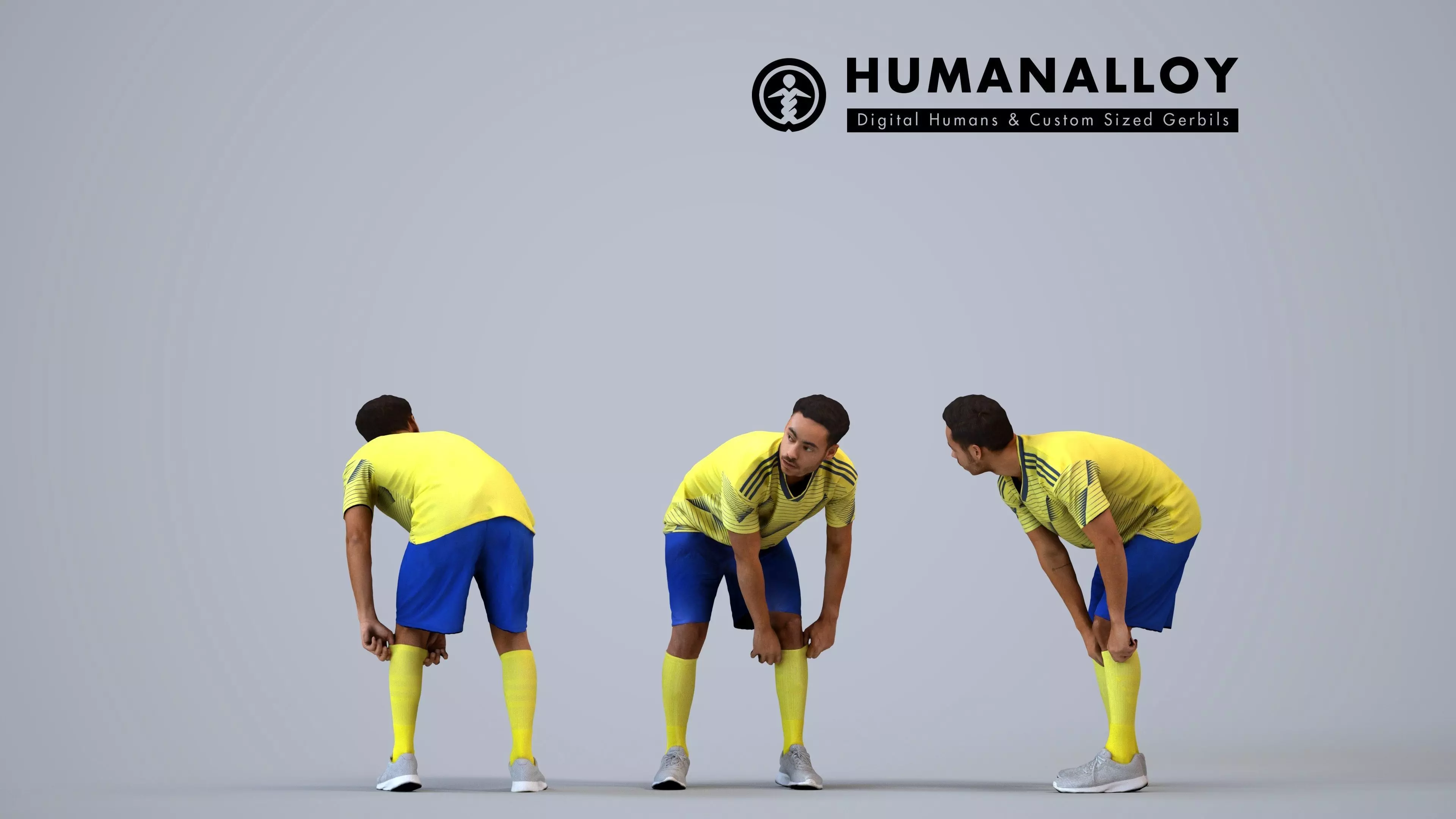 00467Xavier011 - Adult Caucasian man crouching during exercise 3D model