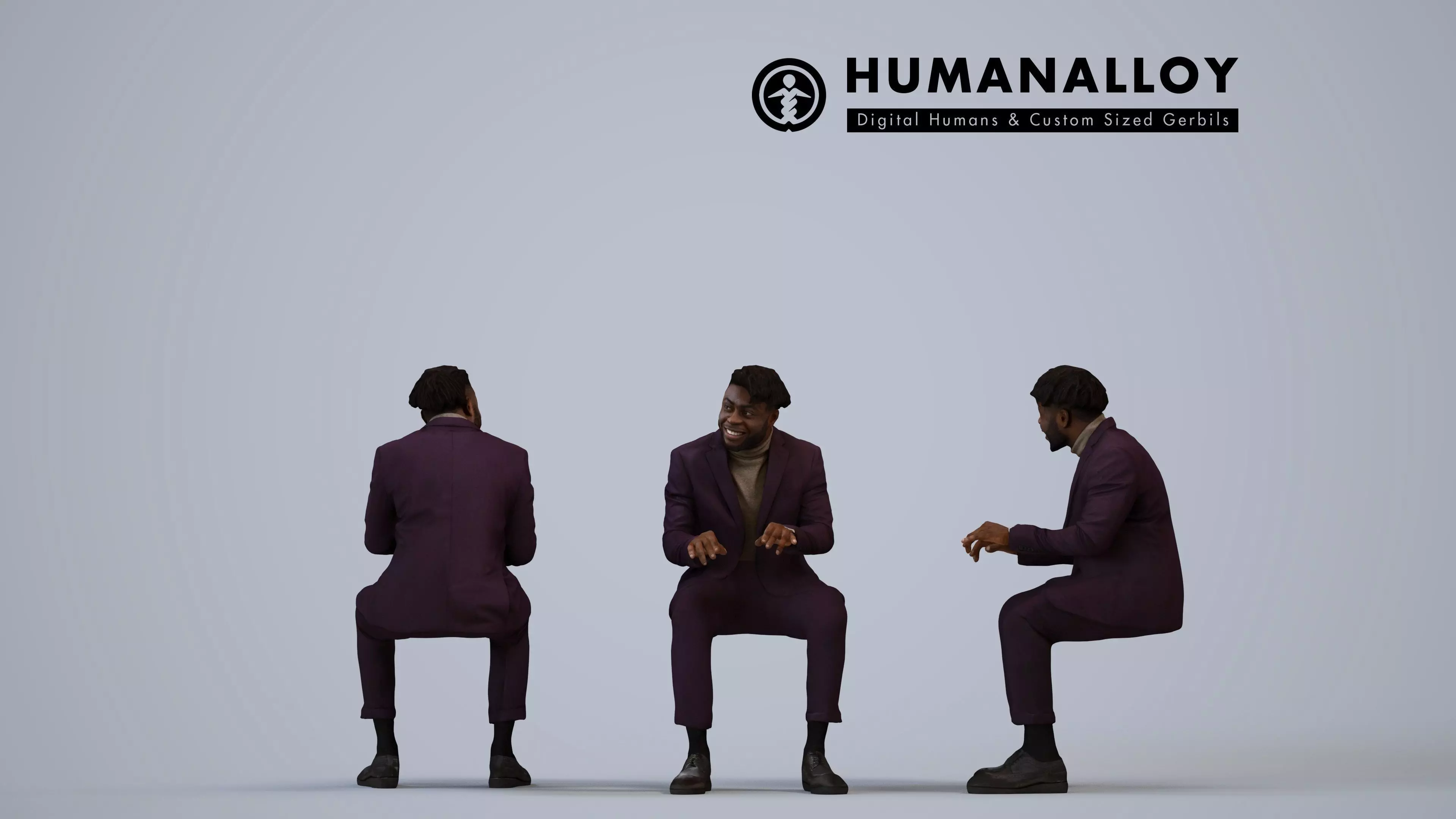 00481Aaron0011 - Adult Black male sitting in office wearing 3D model