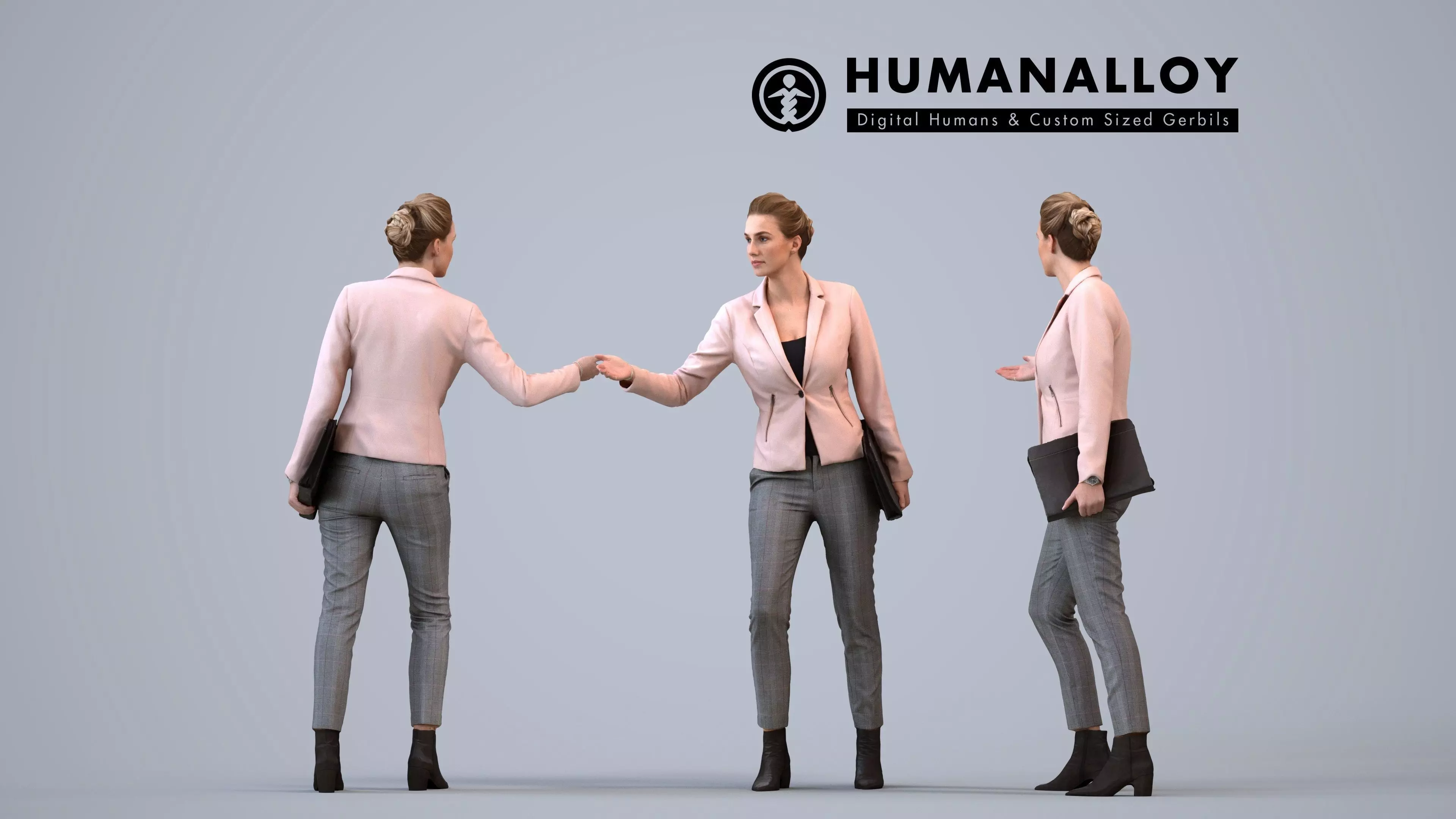 00482Elsje005 - Adult Caucasian woman presenting in office 3D model