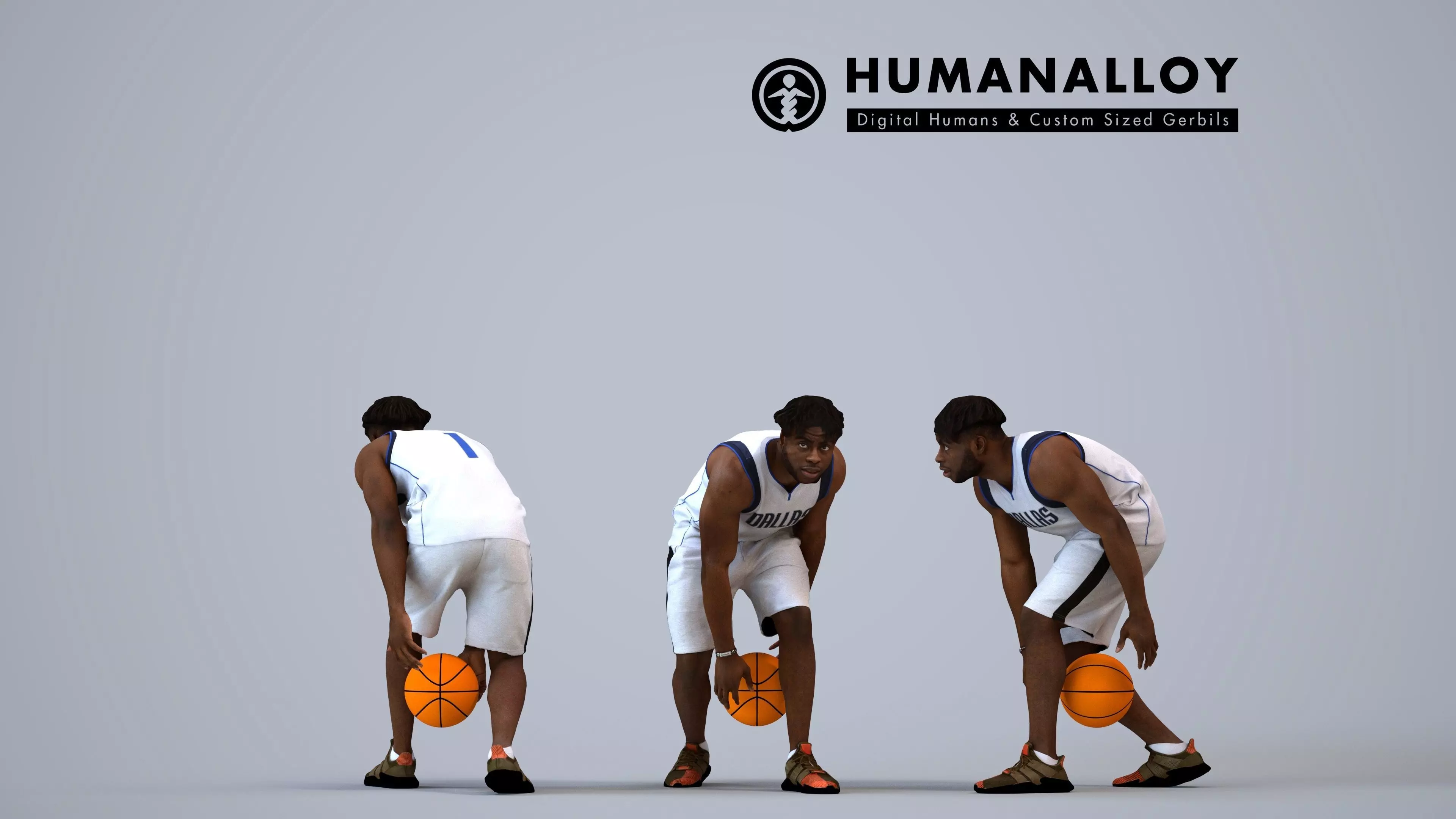 00483Aaron005 - Adult Black male crouching during exercise in 3D model