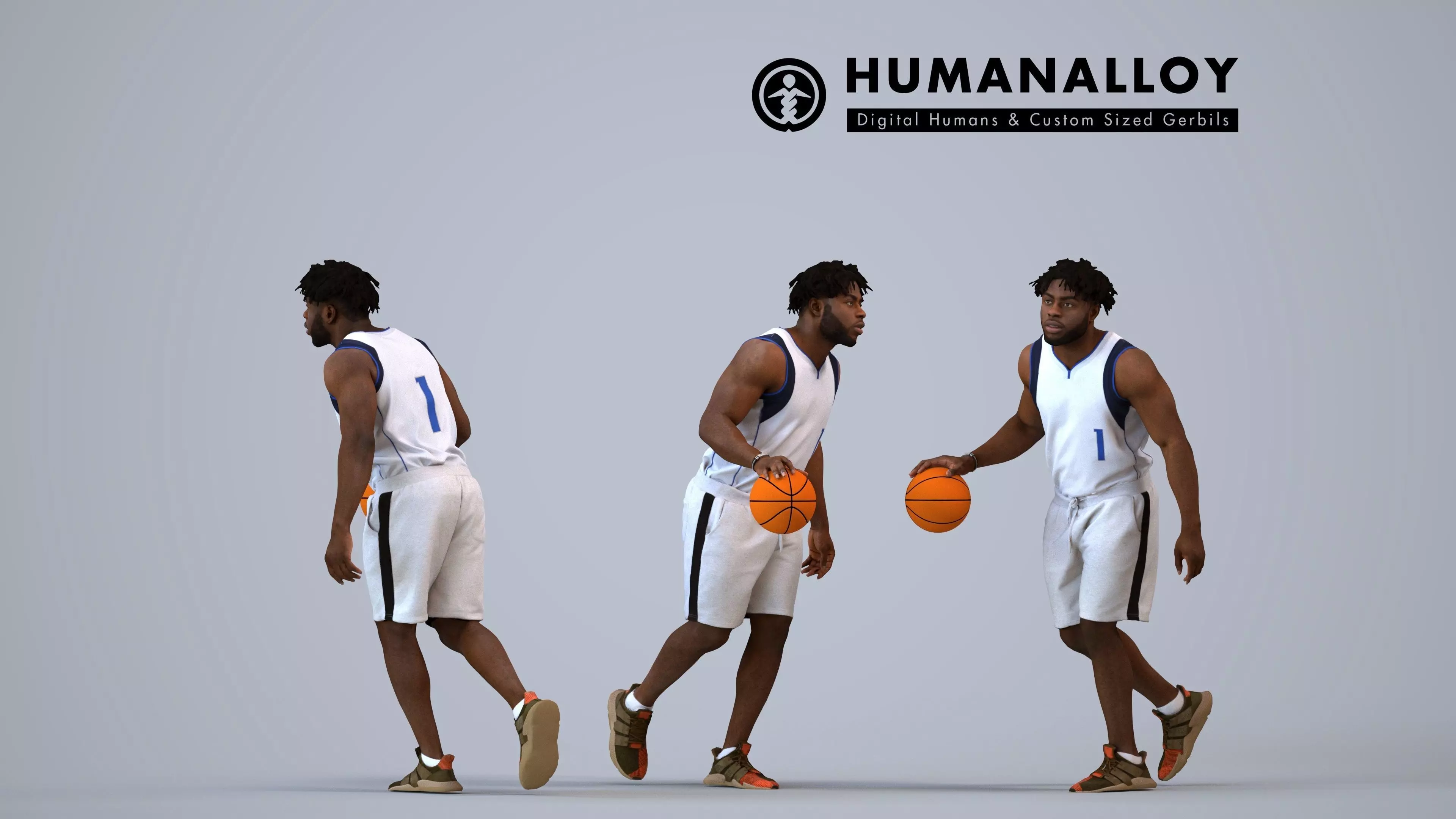00483Aaron007 - Adult Black male walking outdoors exercising in 3D model