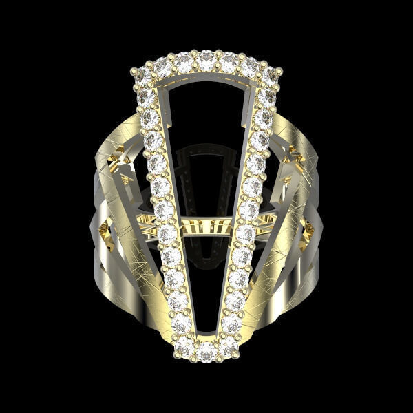 ART DECO RING LINES 3D print model_2