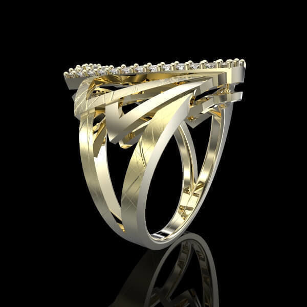 ART DECO RING LINES 3D print model_1