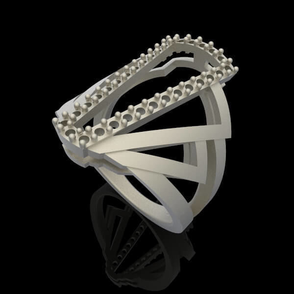 ART DECO RING LINES 3D print model_5