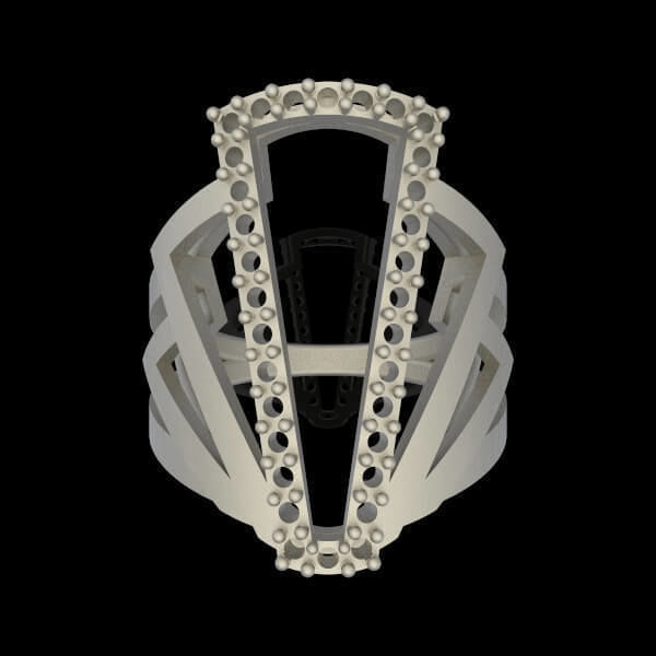 ART DECO RING LINES 3D print model_4