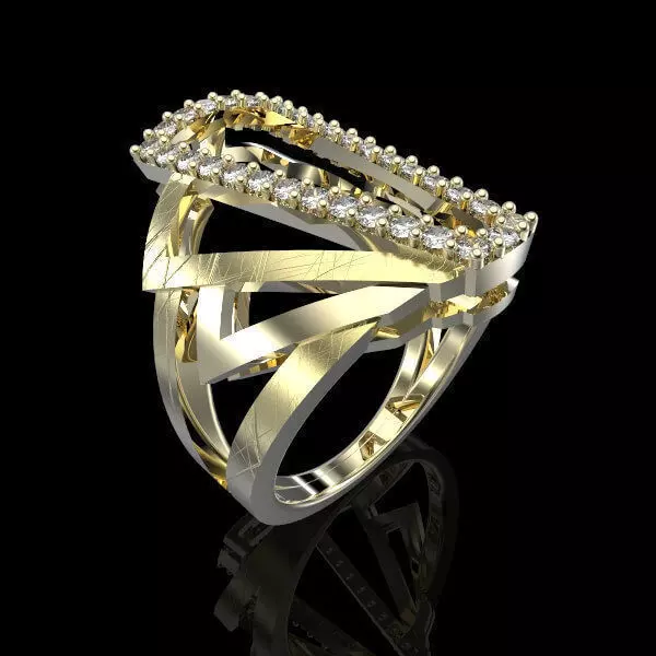 ART DECO RING LINES 3D print model_0