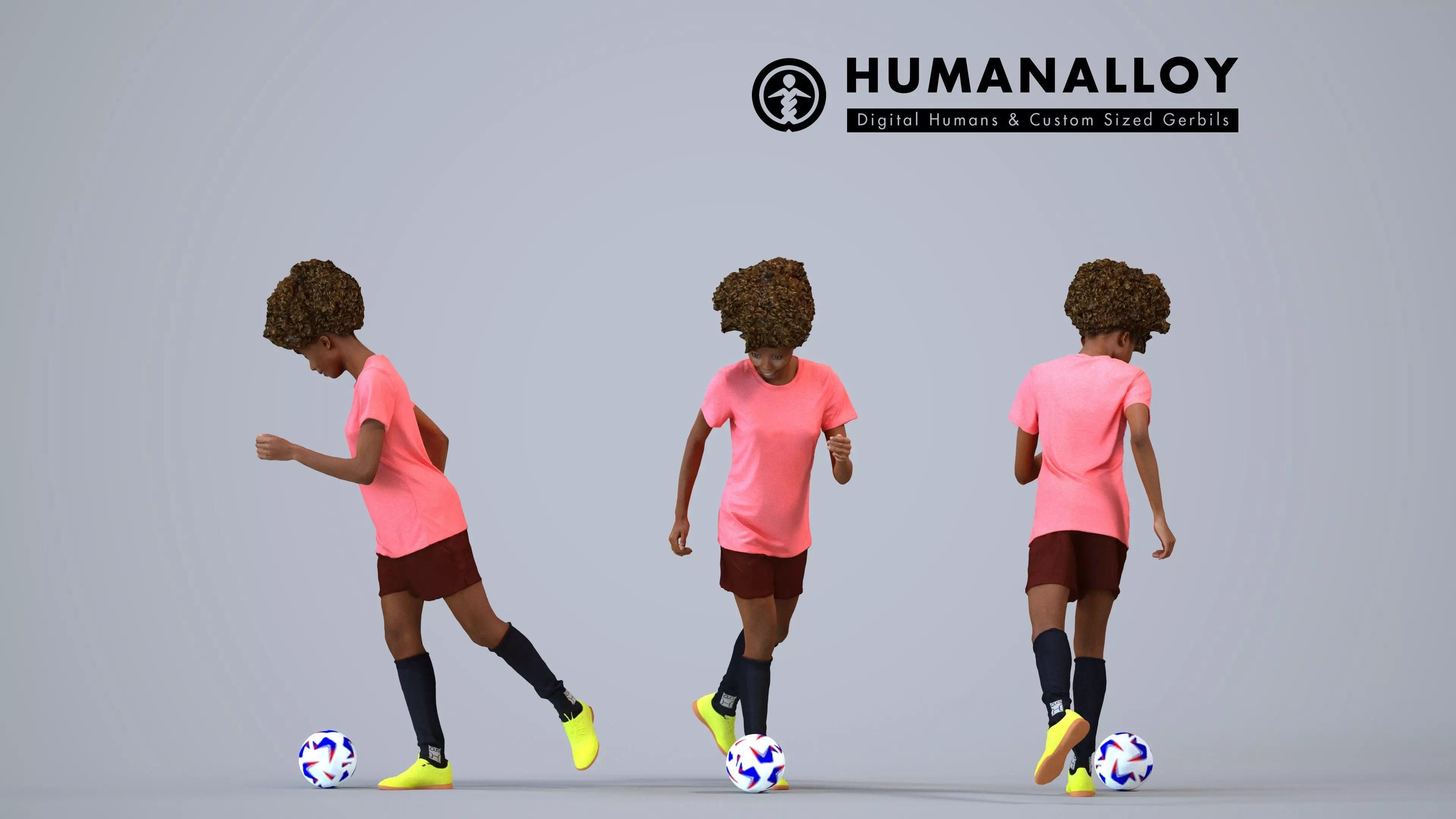 00498Harper005 - Adult Black woman running outdoors in summer 3D model