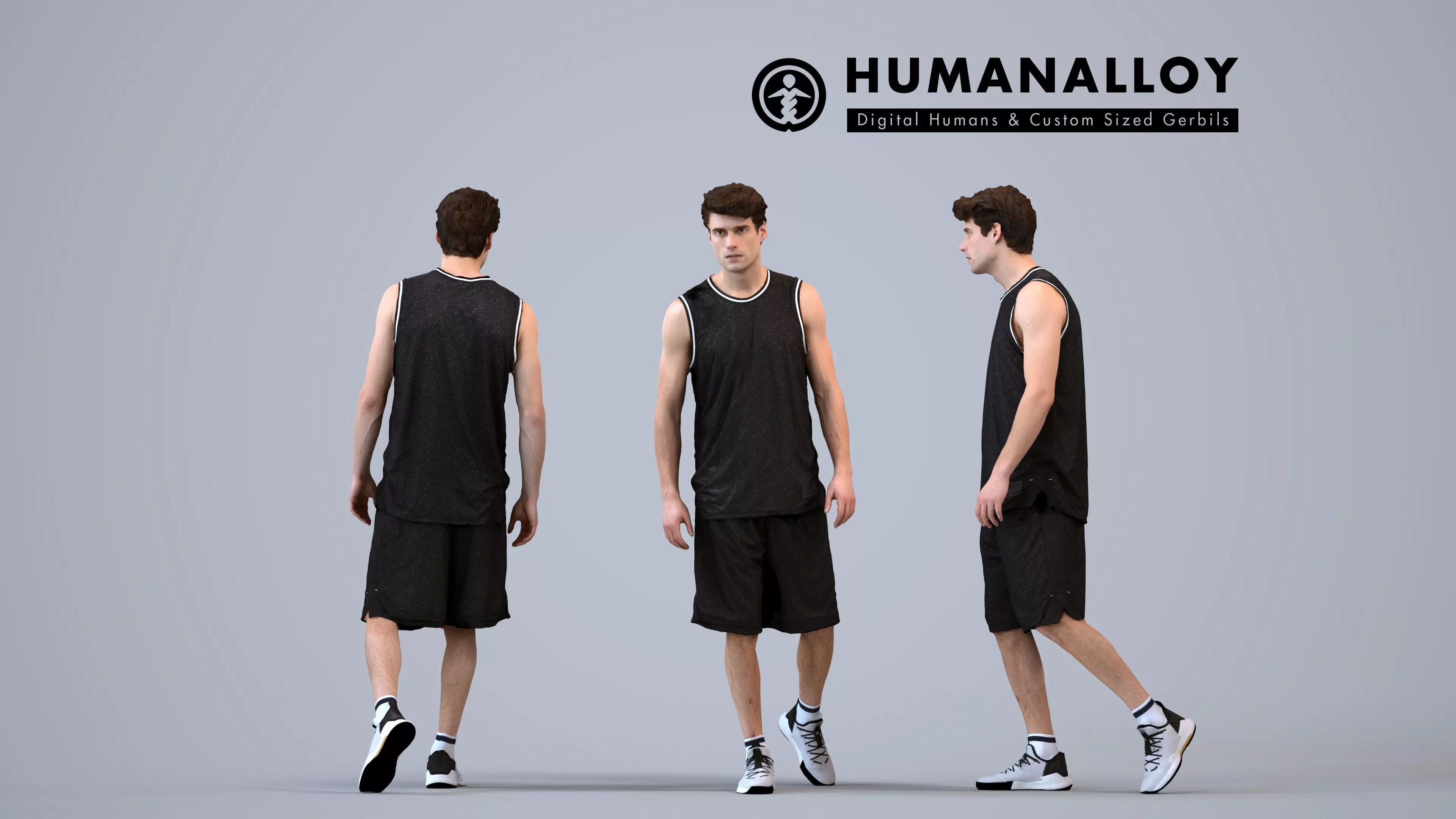 00505Liam005 - Adult Caucasian man exercising outdoors in 3D model