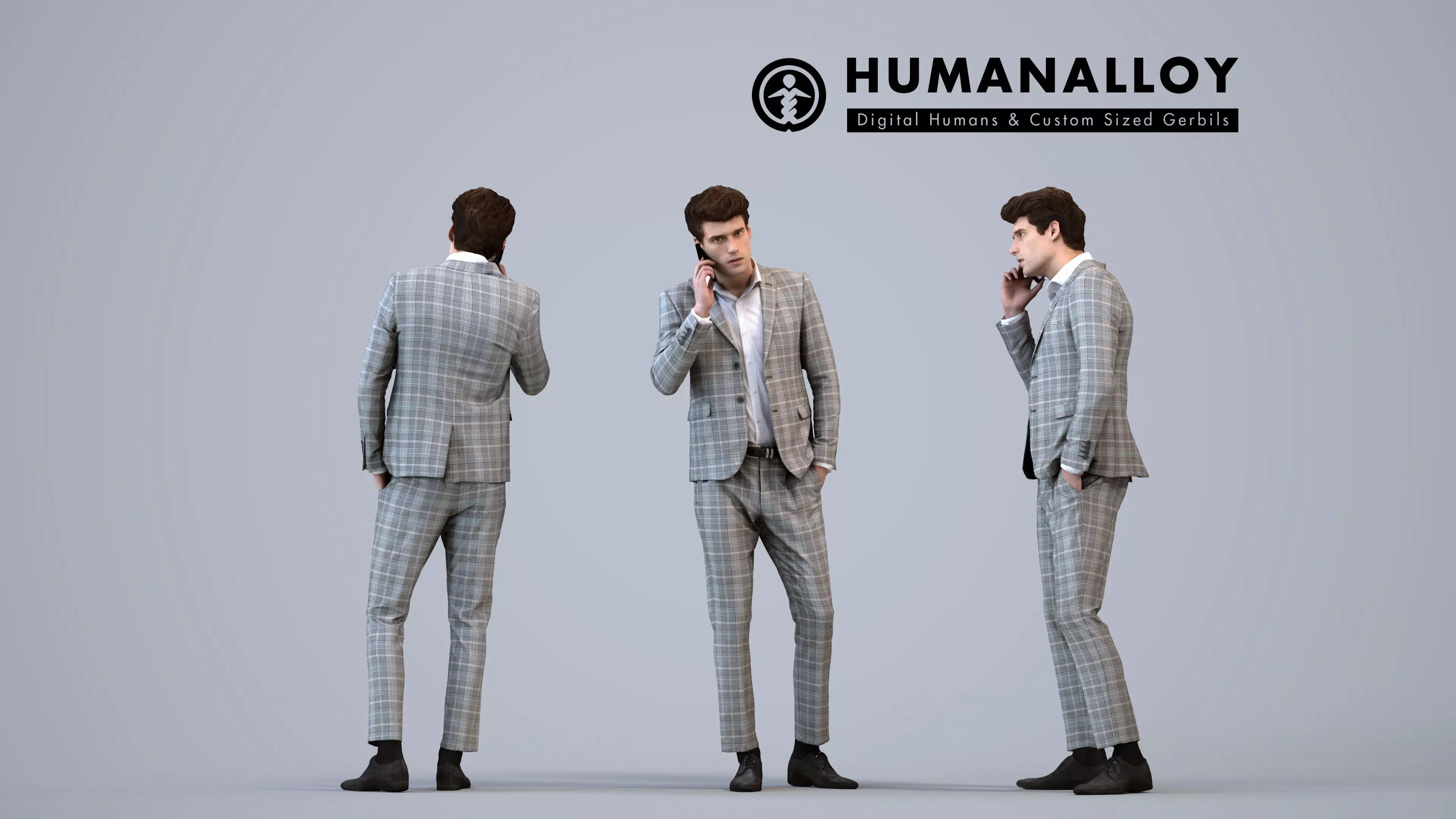 00507Liam005 - Adult Caucasian businessman calling on 3D model