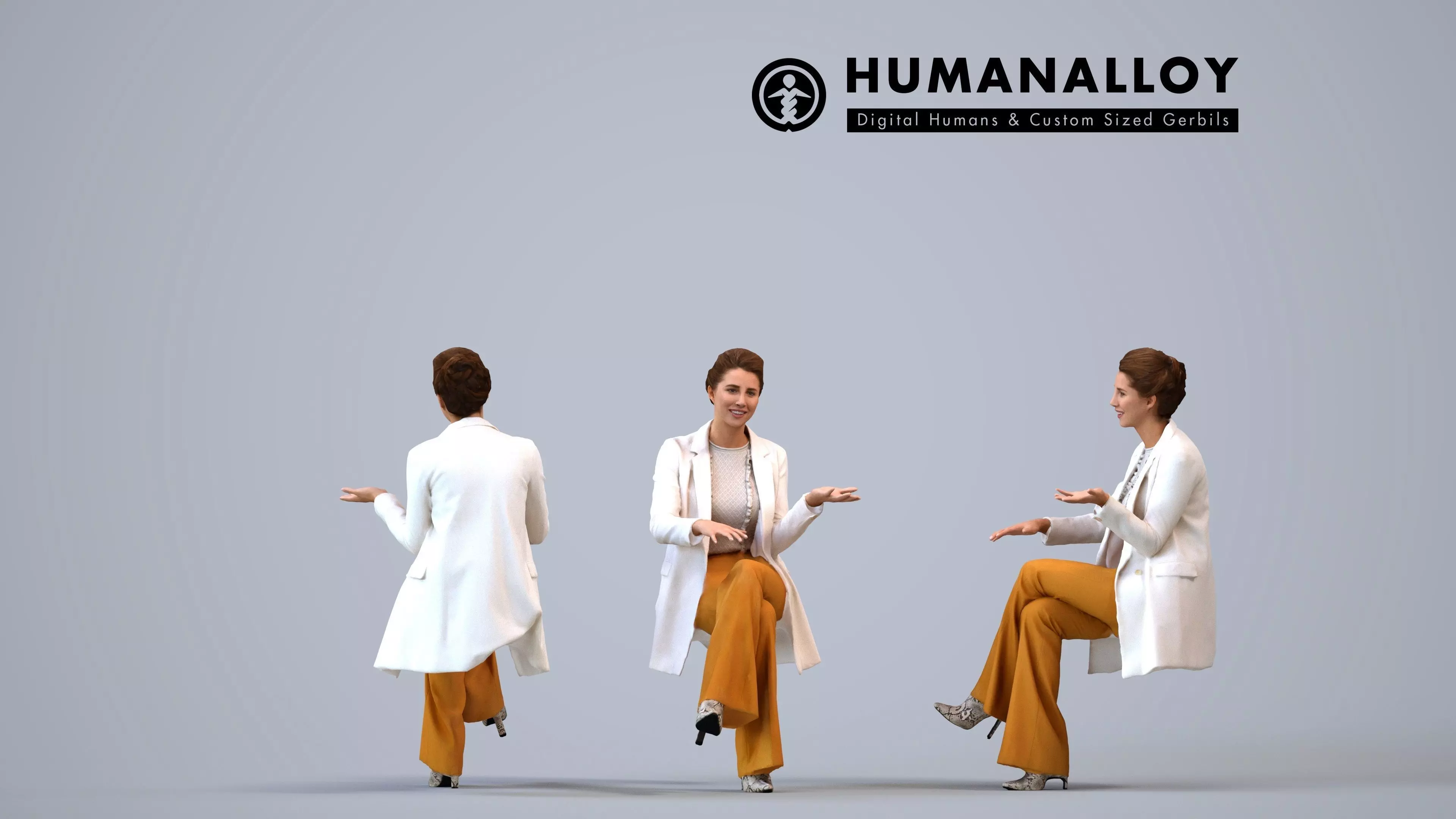 00509Beatrice008 - Adult Caucasian woman presenting in office 3D model