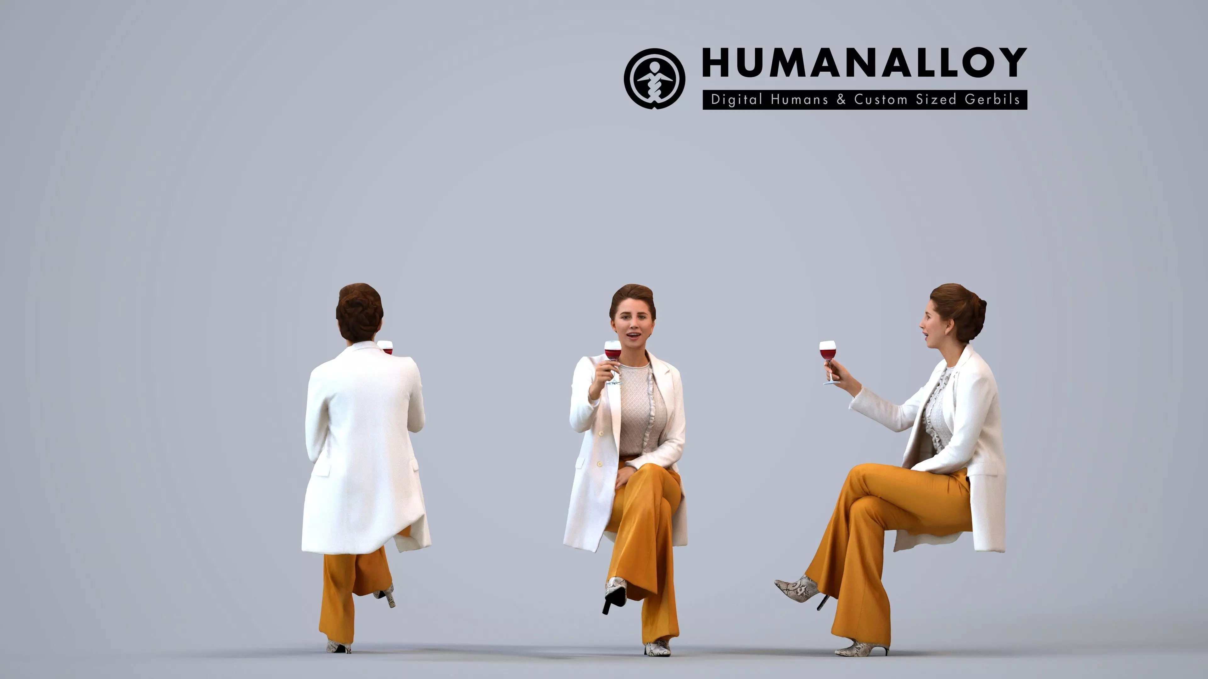 00509Beatrice009 - Adult Caucasian woman relaxing in office 3D model