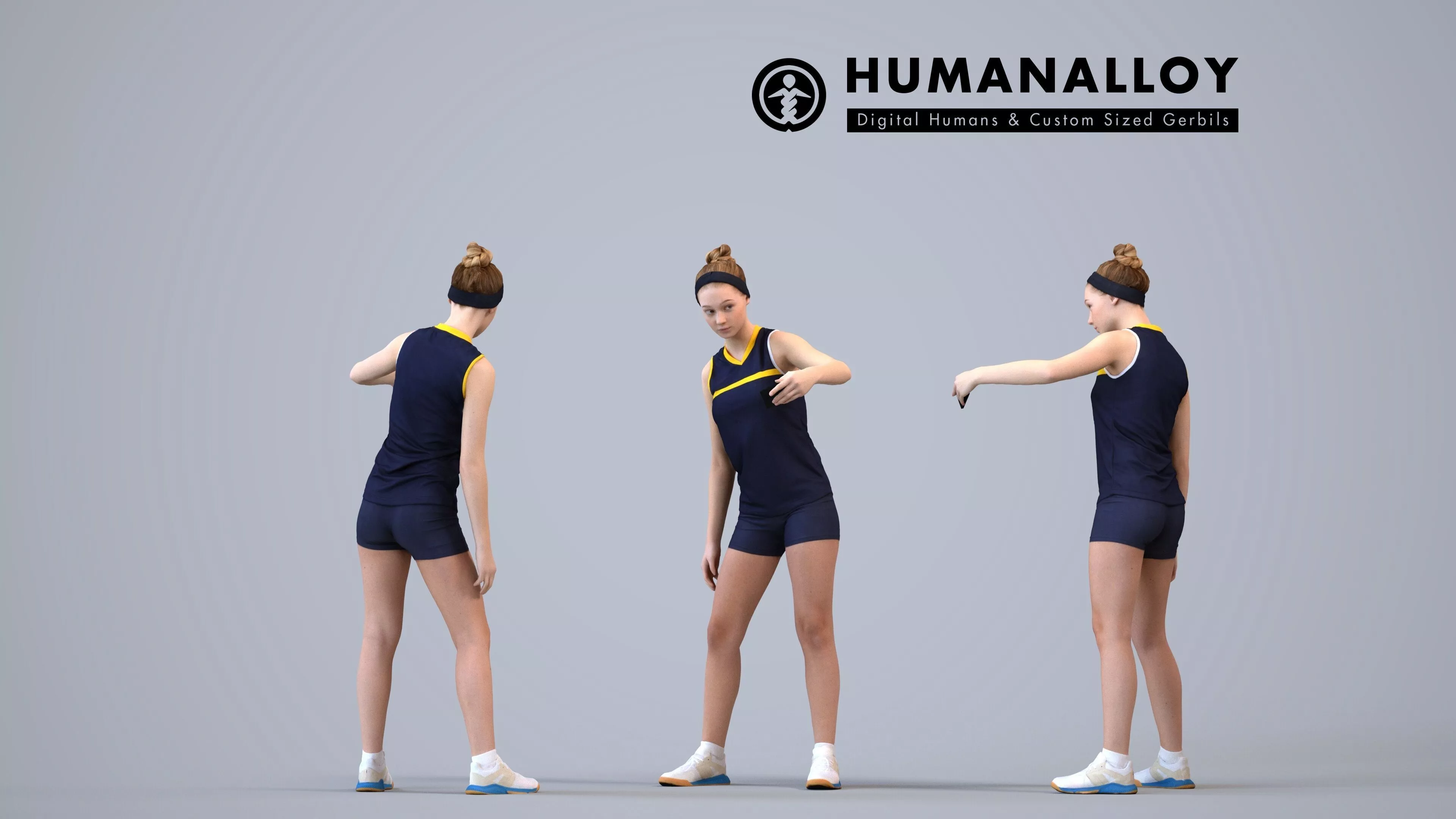 00511Vivian009 - Teen Caucasian female exercising in summer 3D model