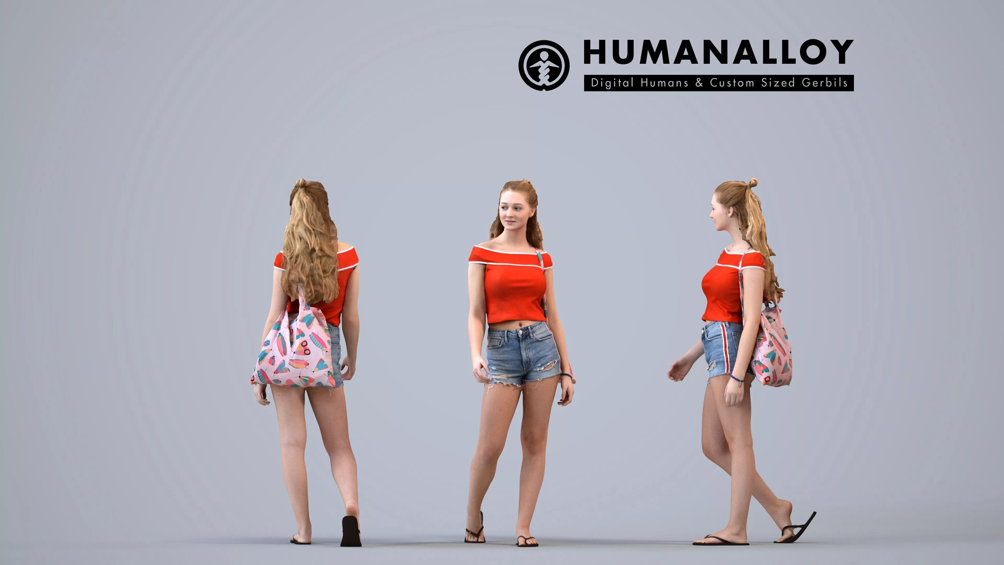 00515Vivian002 - Teen Caucasian female walking public space 3D model
