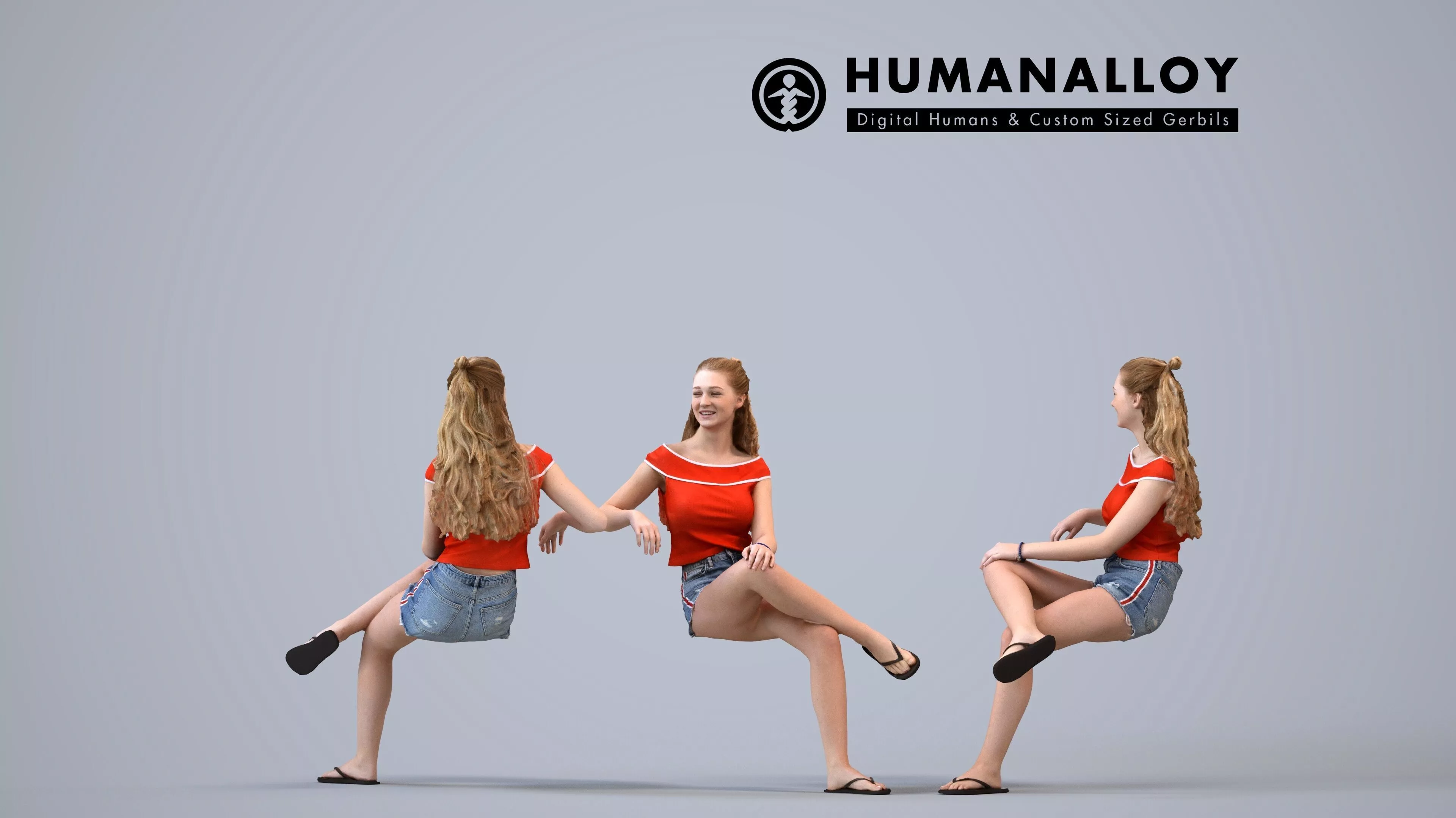 00515Vivian007 - Teen Caucasian girl relaxing in public space 3D model