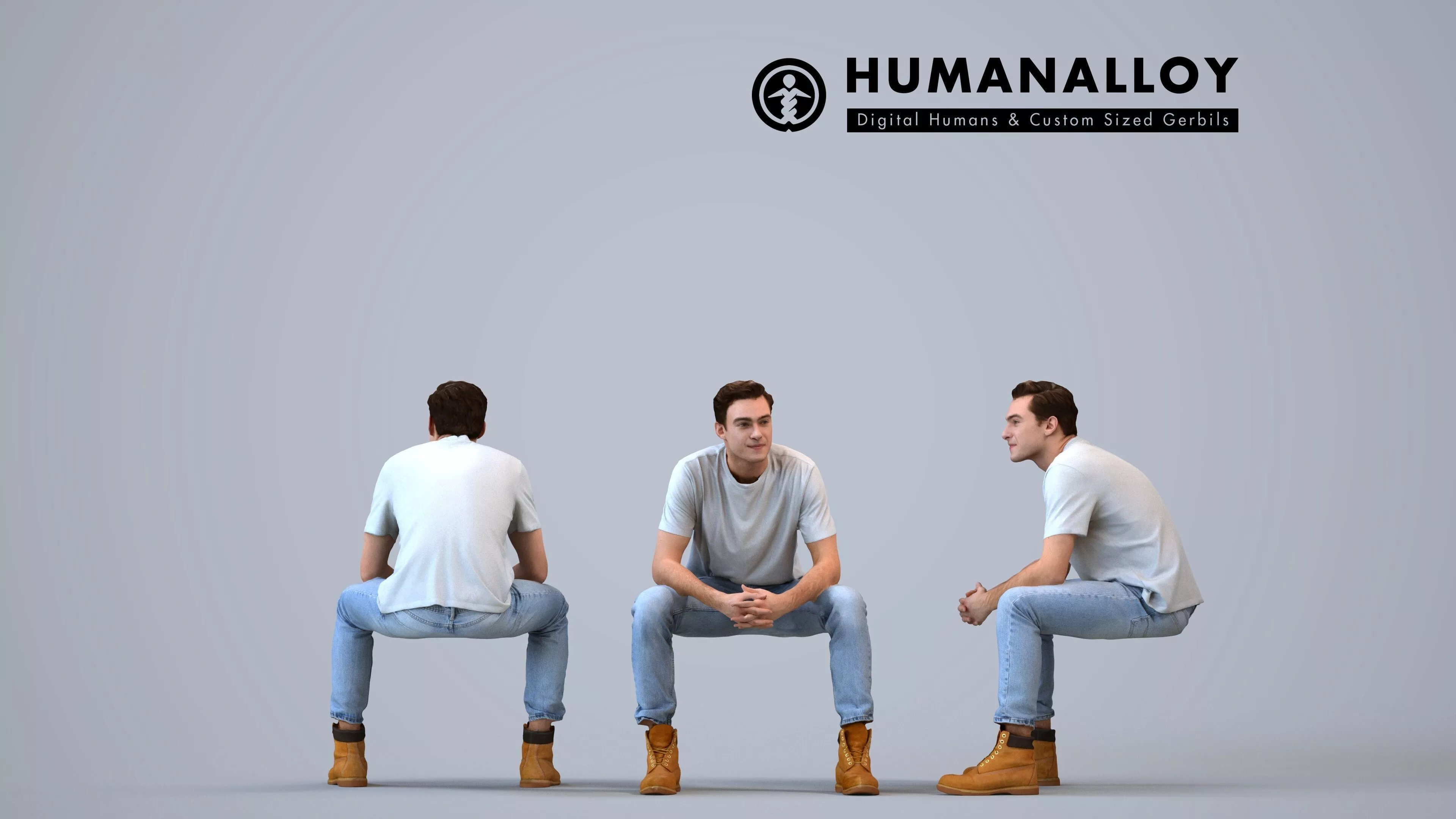 00516Gael010 - Adult Caucasian man sitting relaxed at home in 3D model