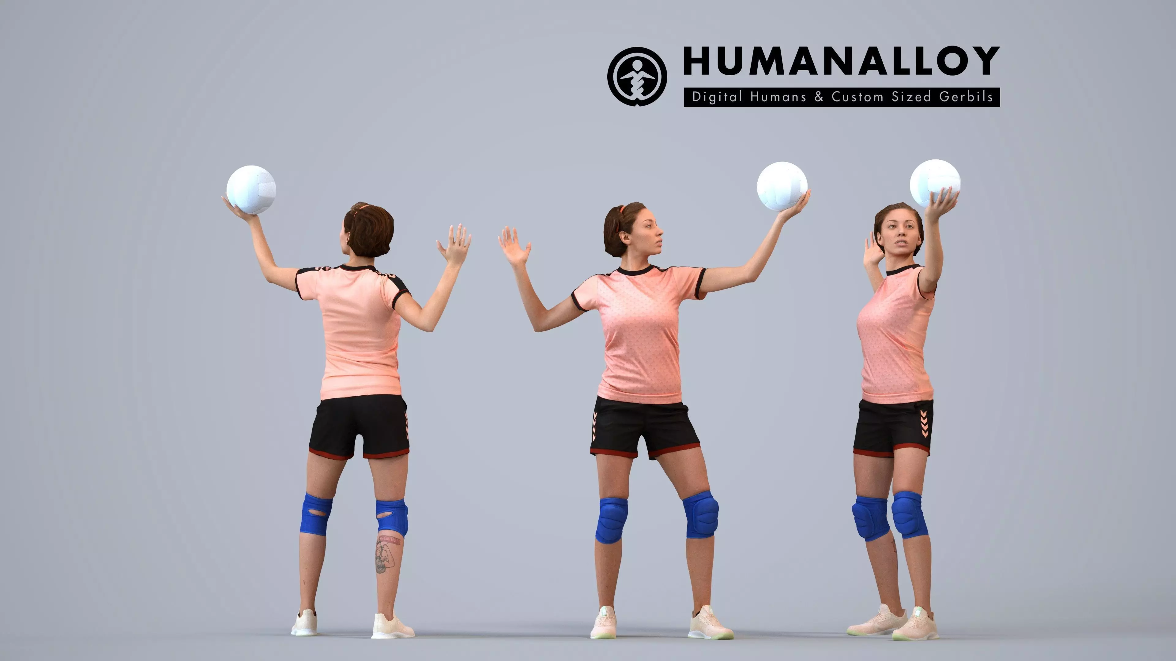 00522Eva003 - Adult Caucasian woman exercising in athletic wear 3D model