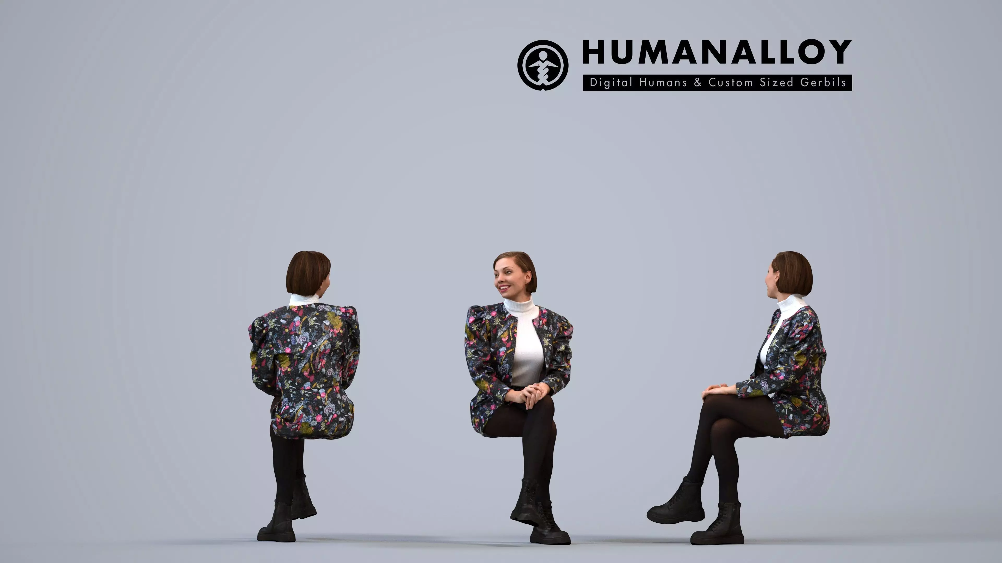 00532Eva008 - Adult Caucasian woman relaxing in public space 3D model