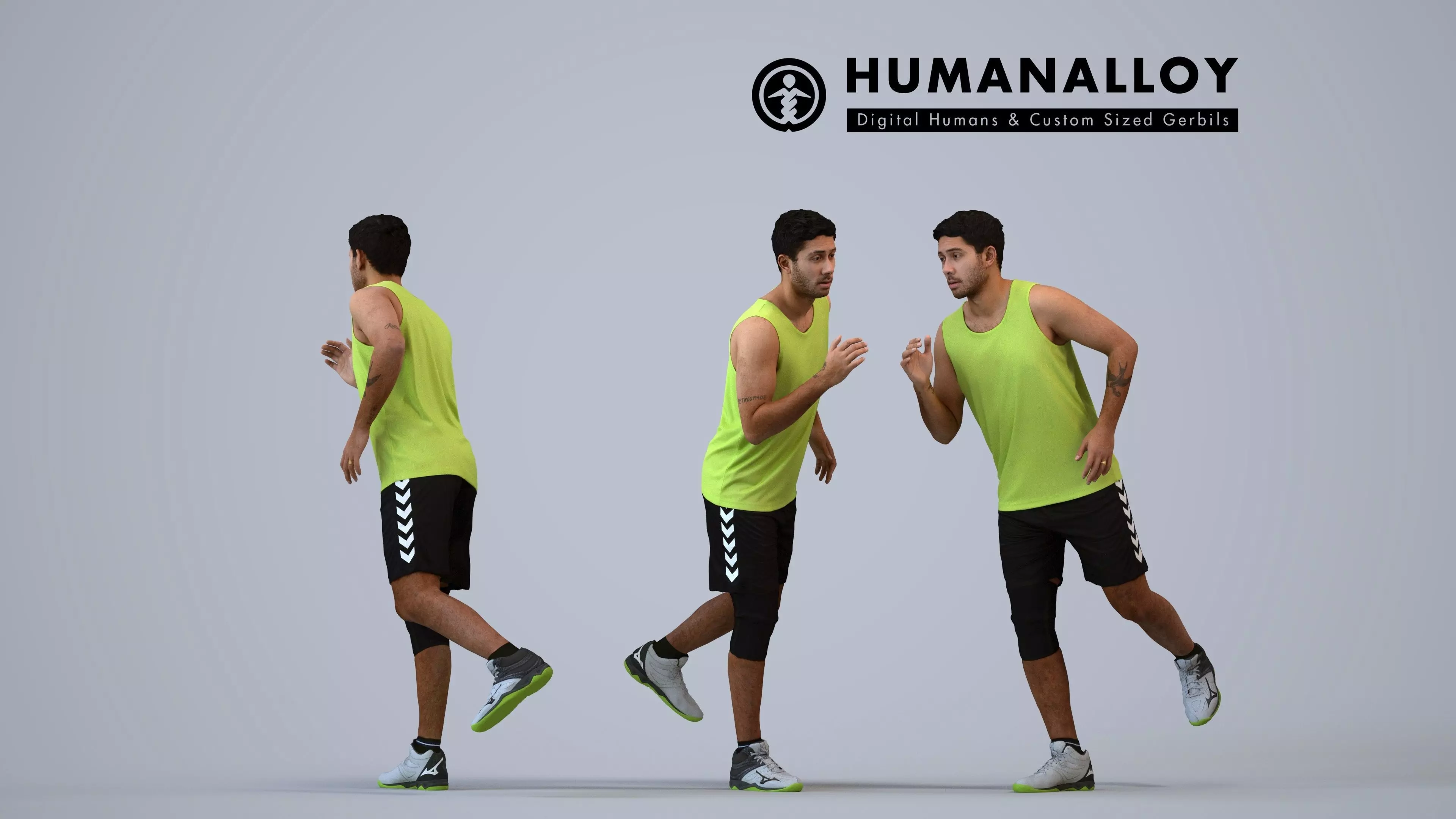 00533Levi003 - Adult Caucasian male running in athletic wear 3D model