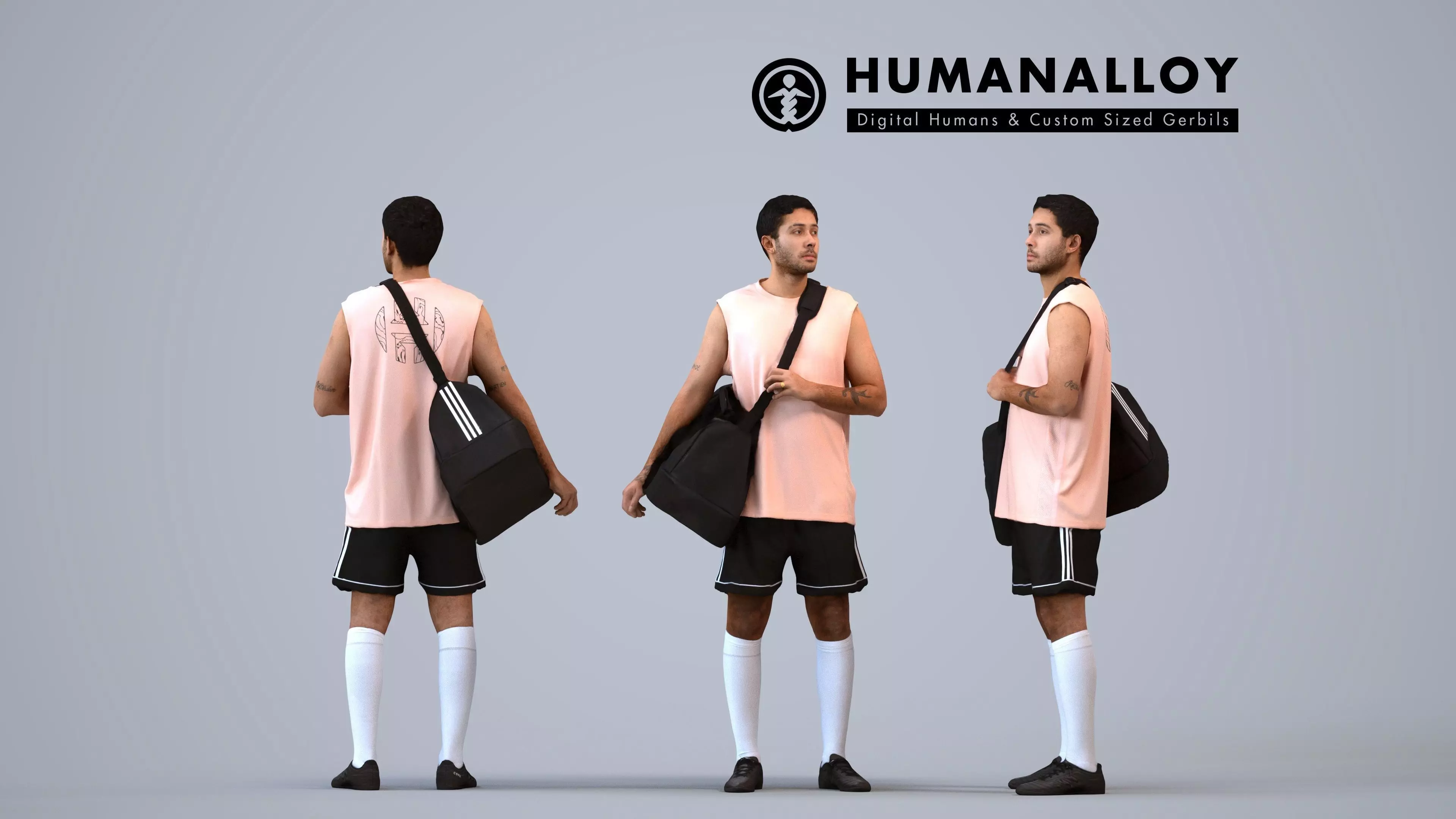 00535Levi003 - Adult Caucasian male waiting in summer 3D model