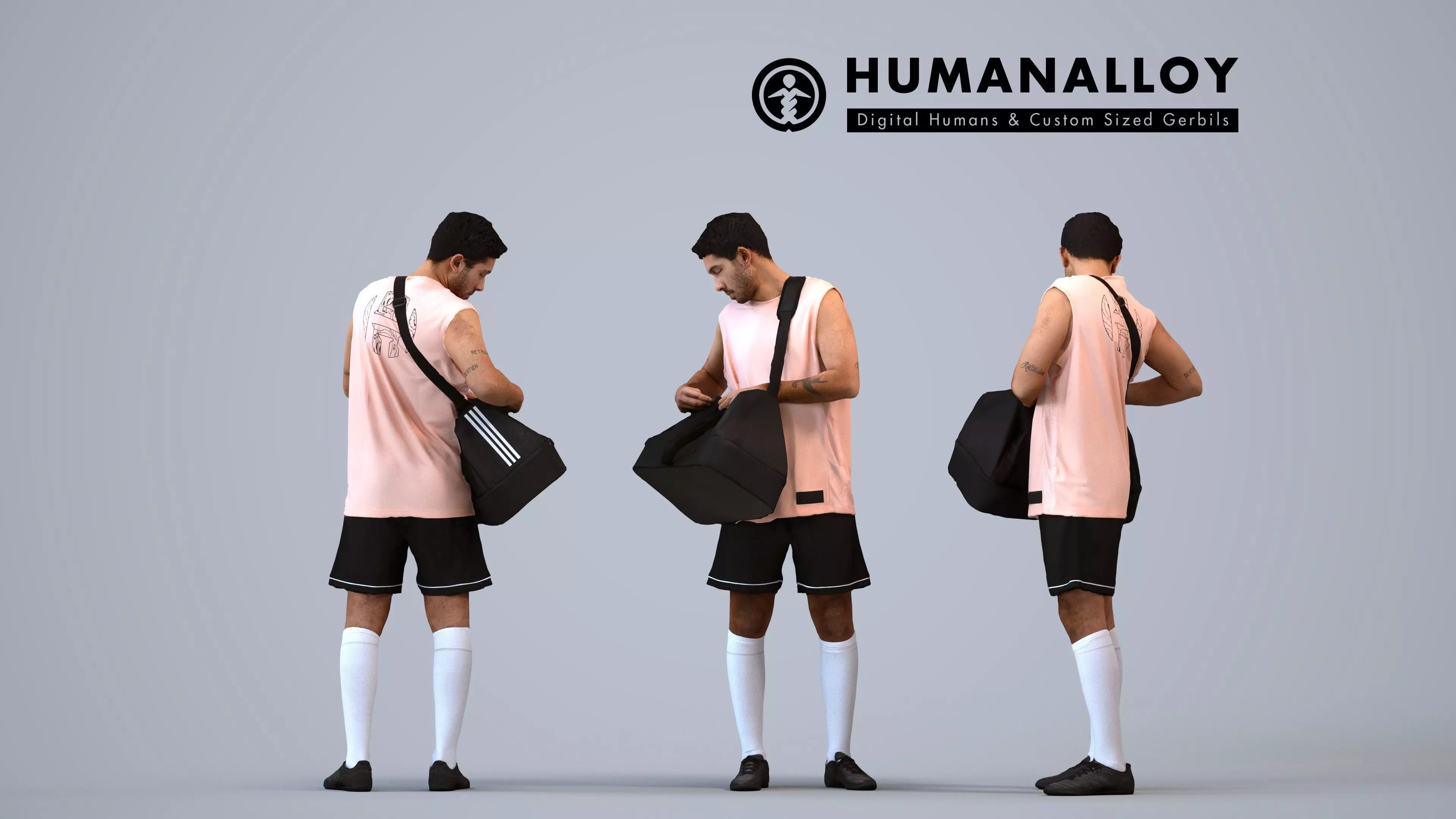00535Levi004 - Adult Caucasian male exercising in summer 3D model