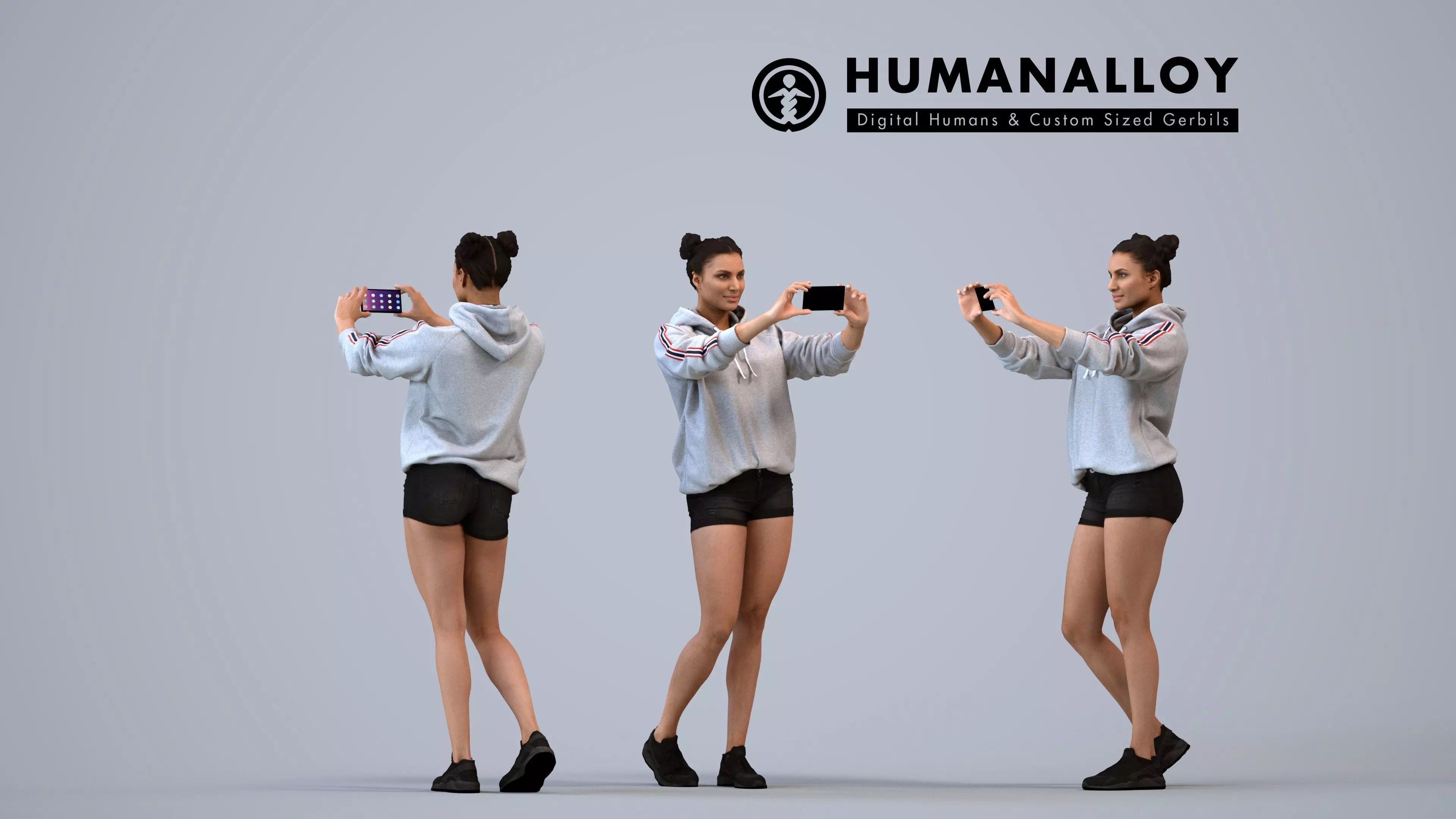 00537Helen007 - Adult Indian woman taking photo with smartphone 3D model