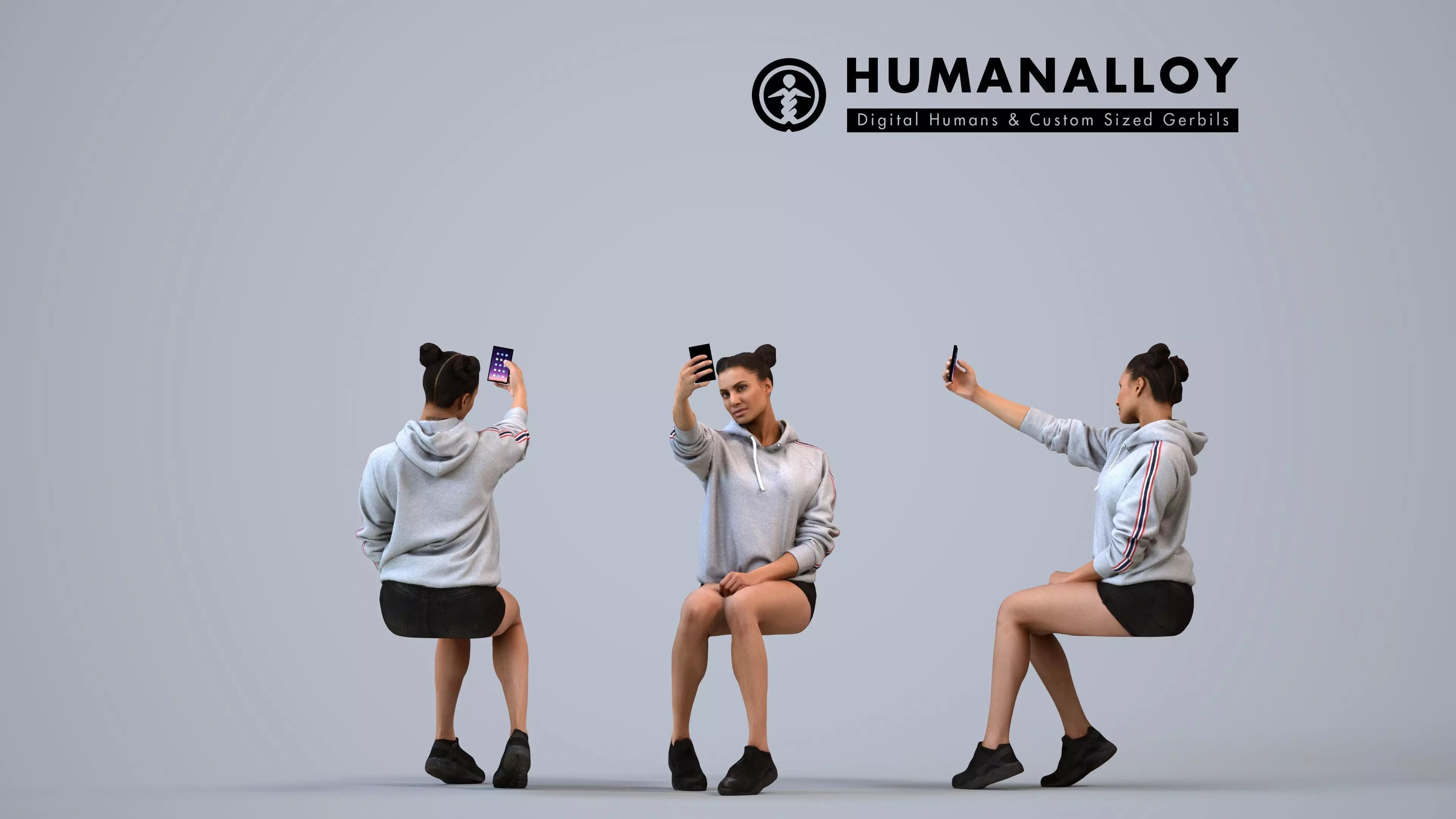 00537Helen010 - Adult Indian woman taking photo with smartphone 3D model