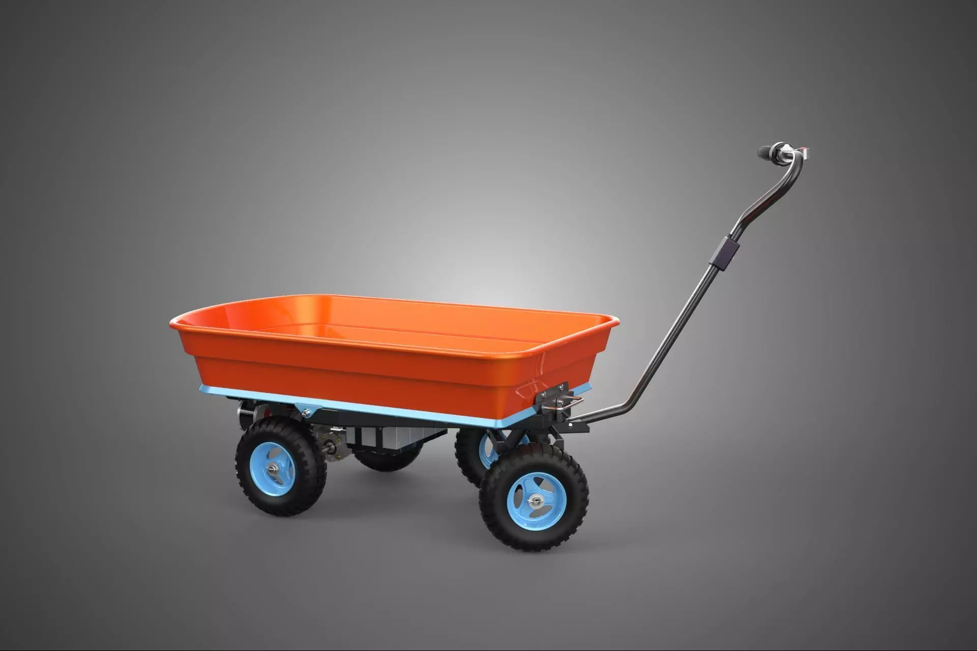 ELECTRIC HEAVY DUTY HOME PULL WAGON UTILITY CART TROLLEY OFFROAD 3D model