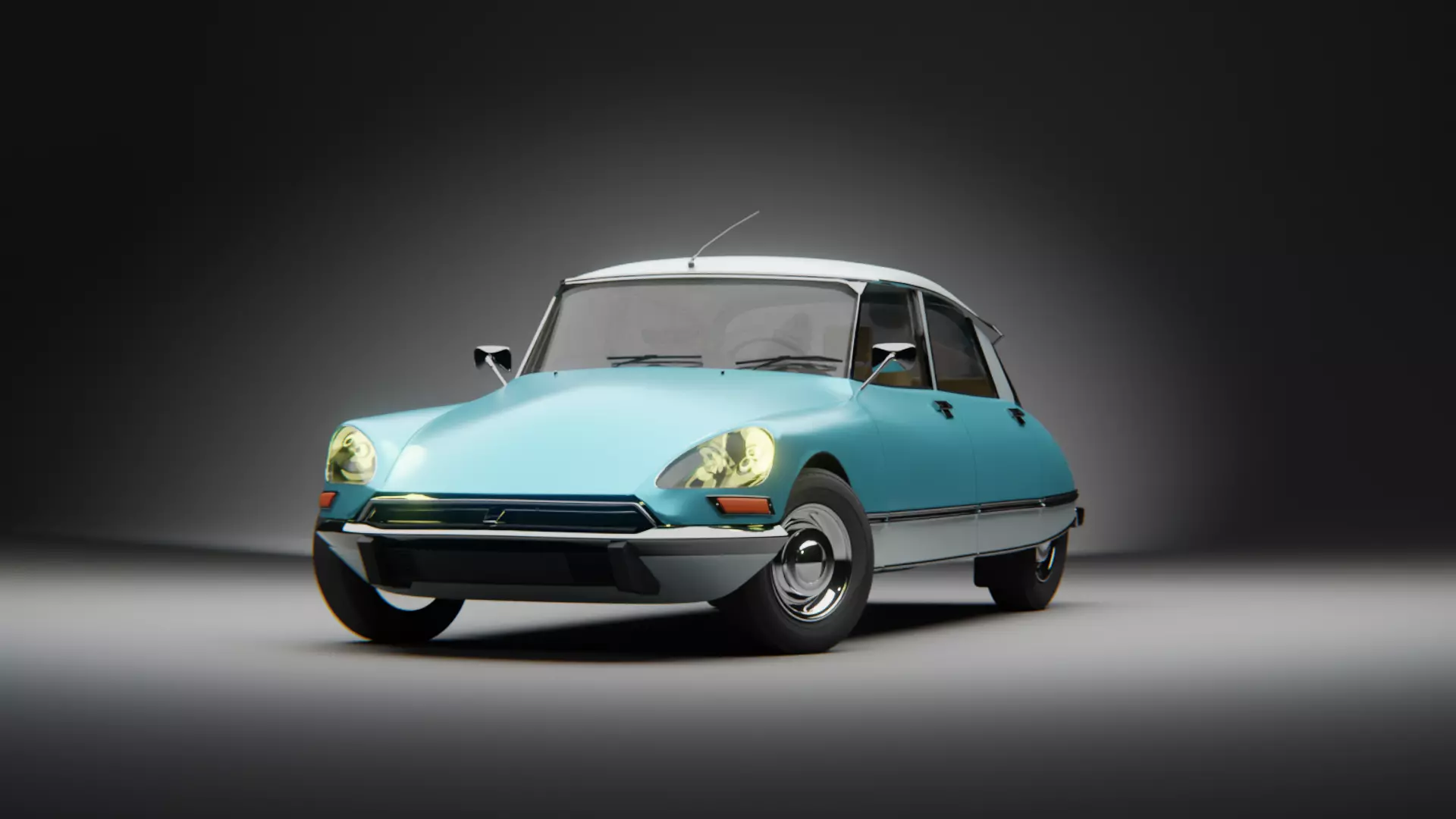 Rigged 1975 Citroen 3D Model 3D model