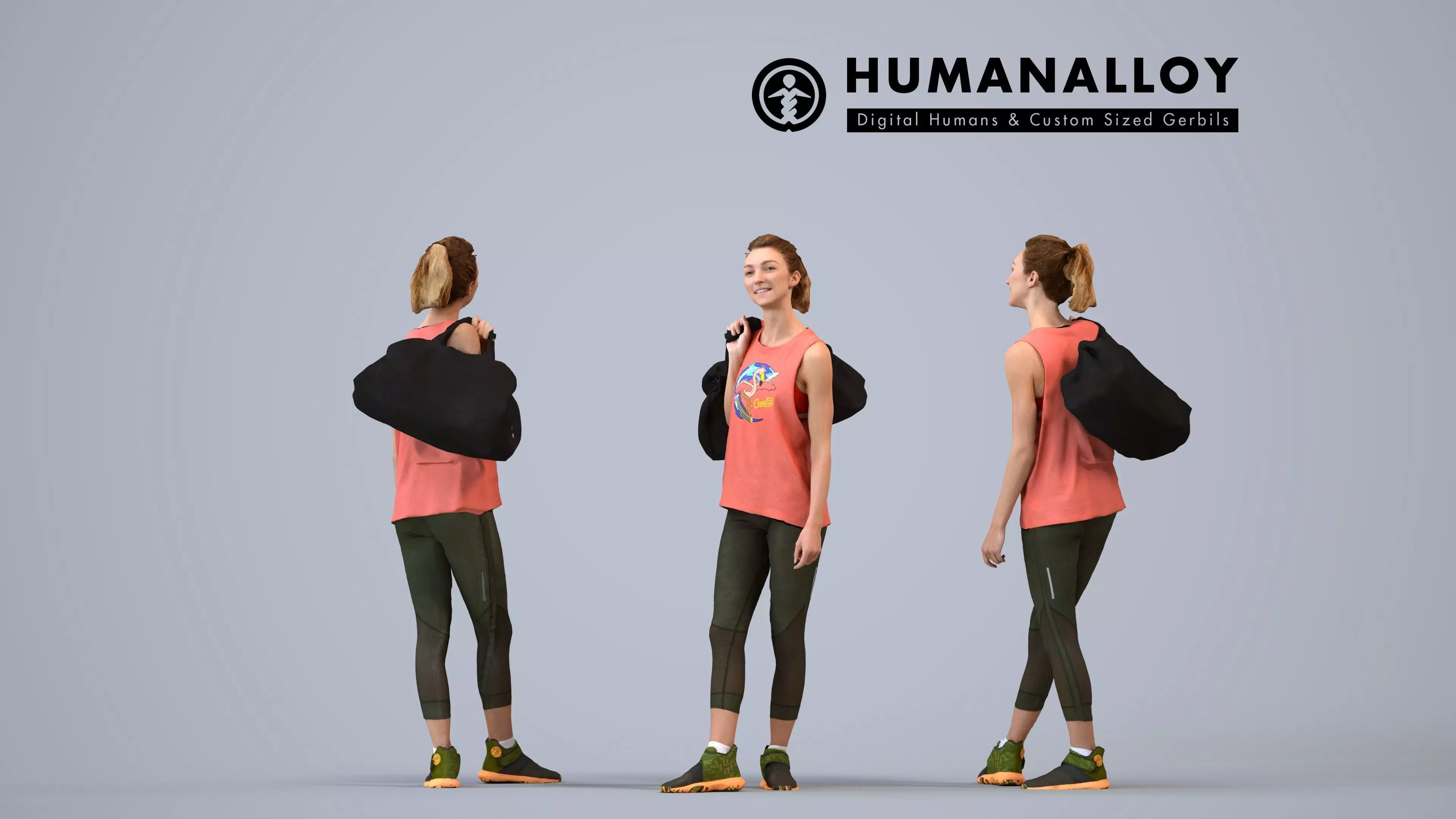 00556Meghan010 - Adult Caucasian woman exercising in summer 3D model