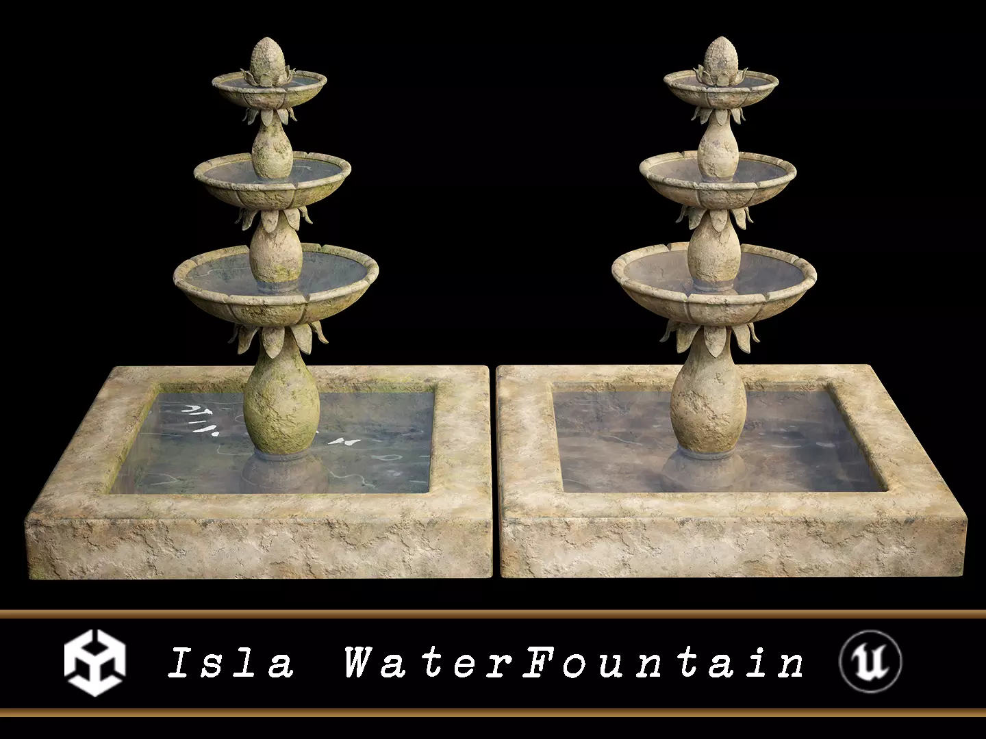 Isla Waterfountain Low-poly 3D model