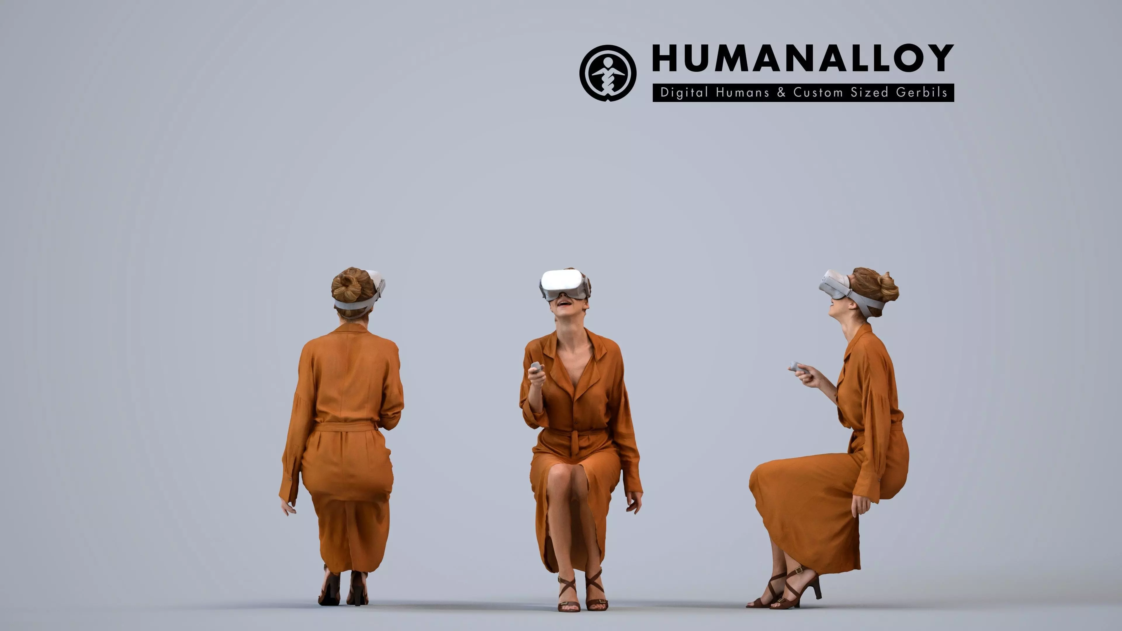 00561Maghan017 - Adult Caucasian woman sitting casually in 3D model